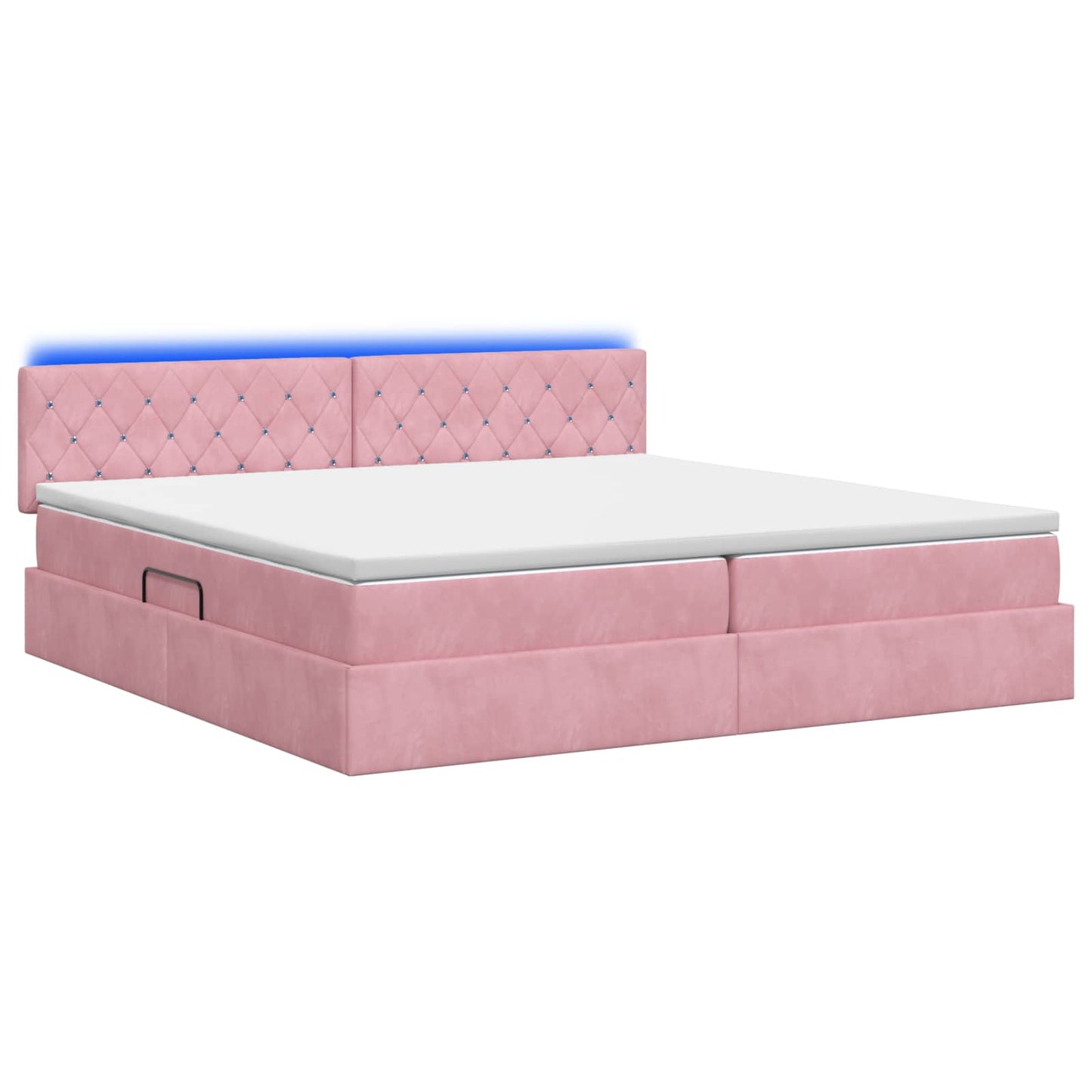 LED Opslagbed met Matras Roze 200 x 200 cm Fluweel is nu te koop bij PeponiXL, paradijselijk wonen!