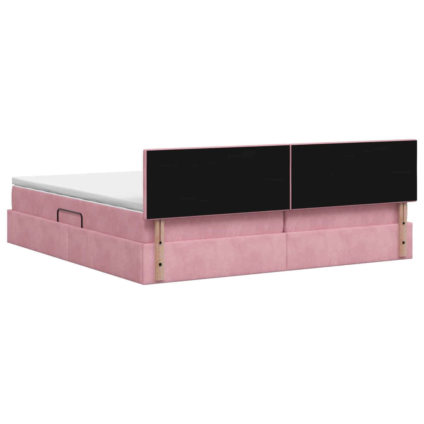 LED Opslagbed met Matras Roze 200 x 200 cm Fluweel is nu te koop bij PeponiXL, paradijselijk wonen!