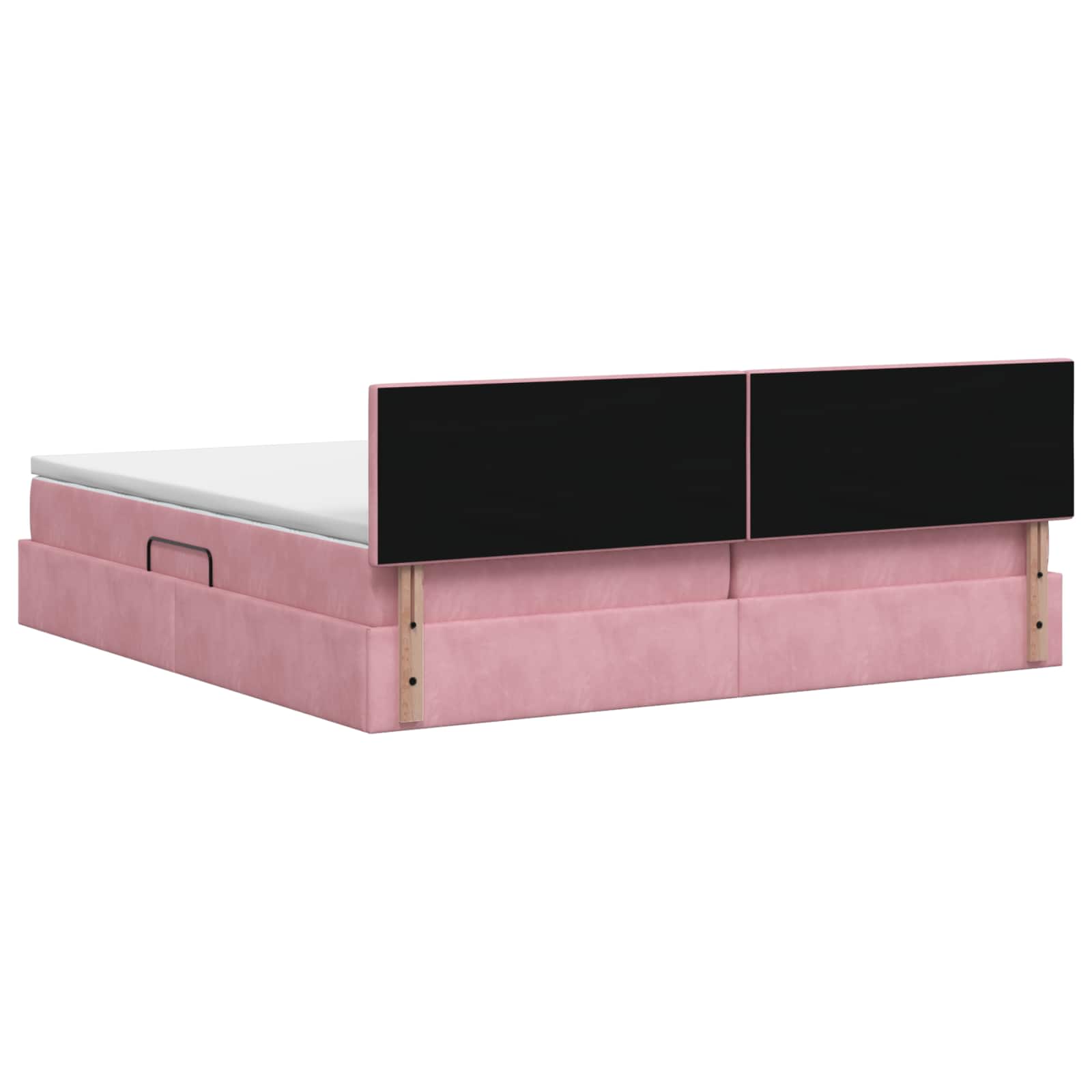 LED Opslagbed met Matras Roze 200 x 200 cm Fluweel is nu te koop bij PeponiXL, paradijselijk wonen!