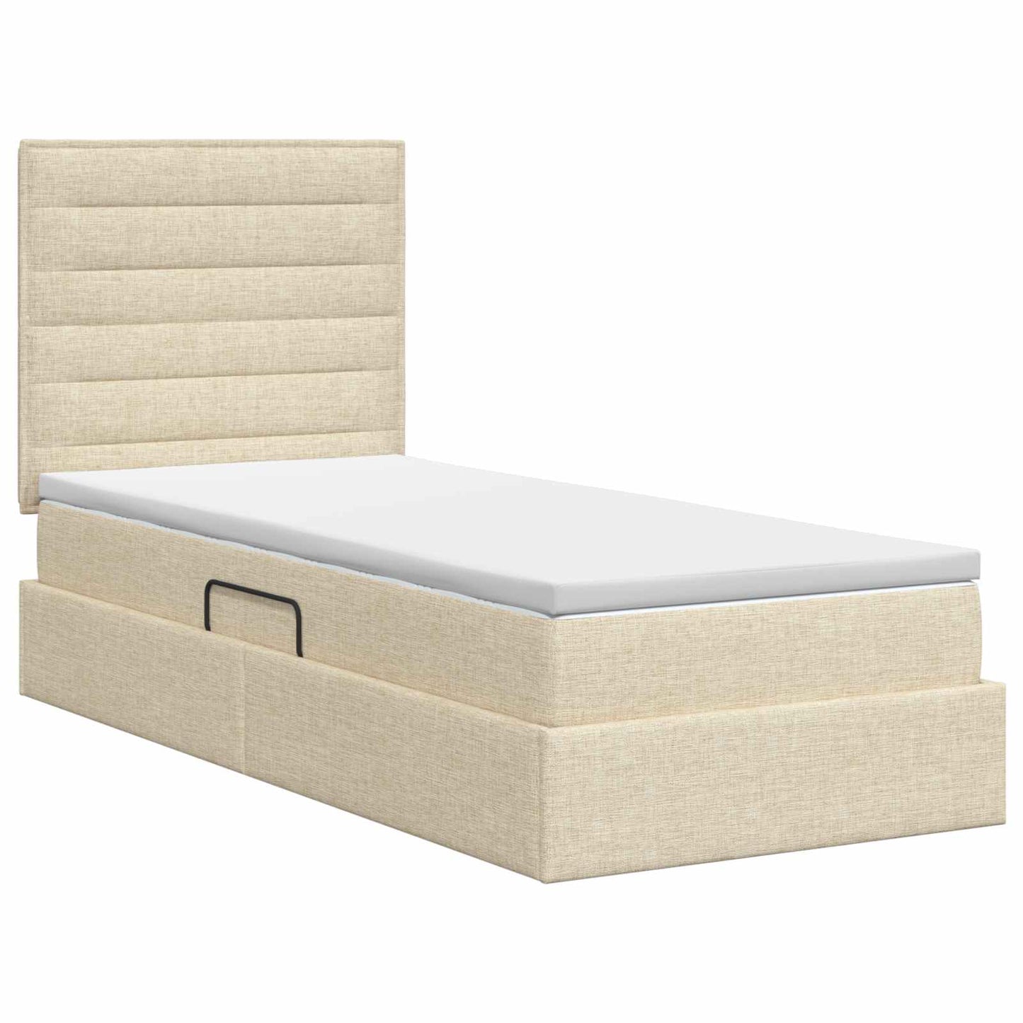 Opslag bed met matras met opslag Crèmekleurig 90 x 190 cm Stof is nu te koop bij PeponiXL, paradijselijk wonen!