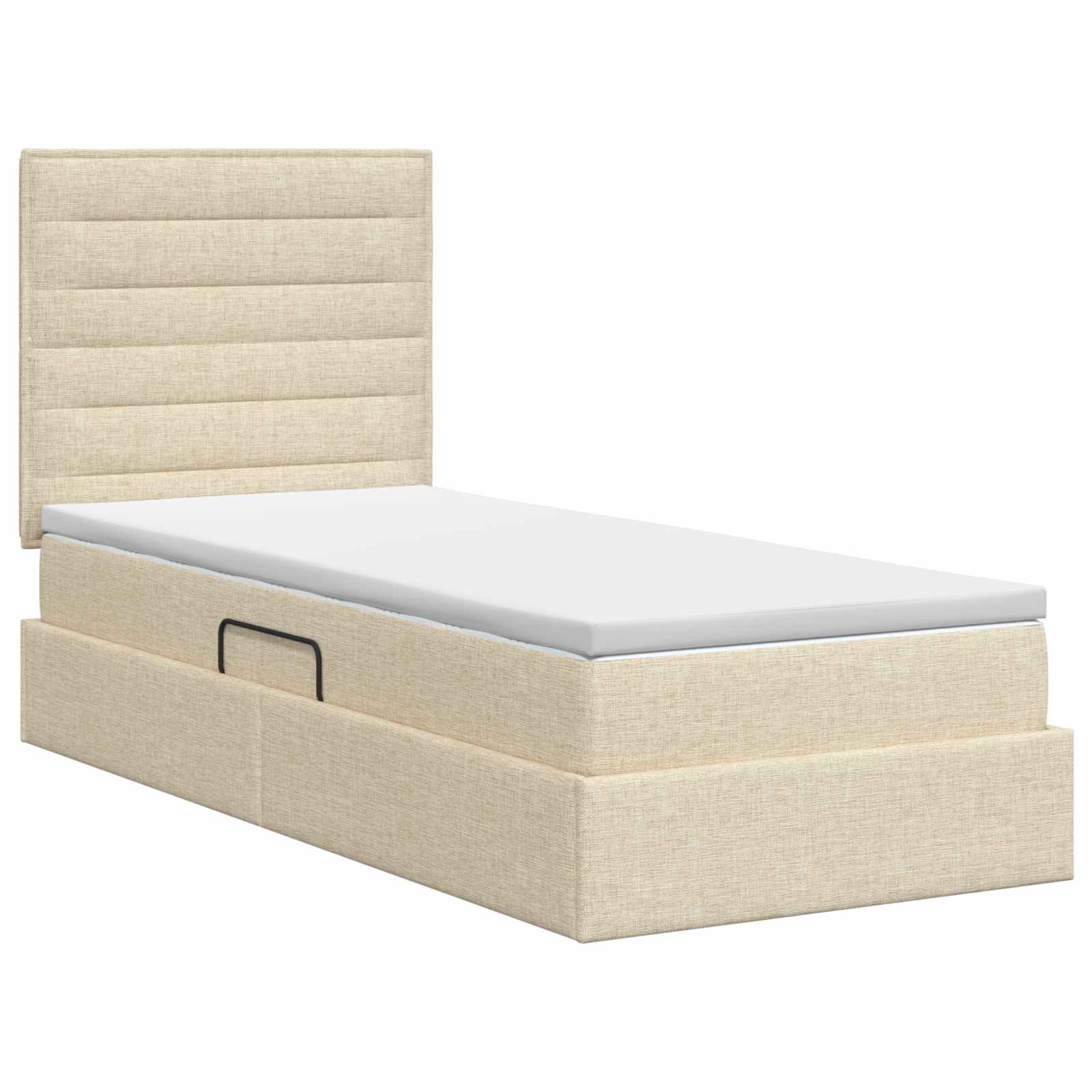 Opslag bed met matras met opslag Crèmekleurig 90 x 190 cm Stof is nu te koop bij PeponiXL, paradijselijk wonen!