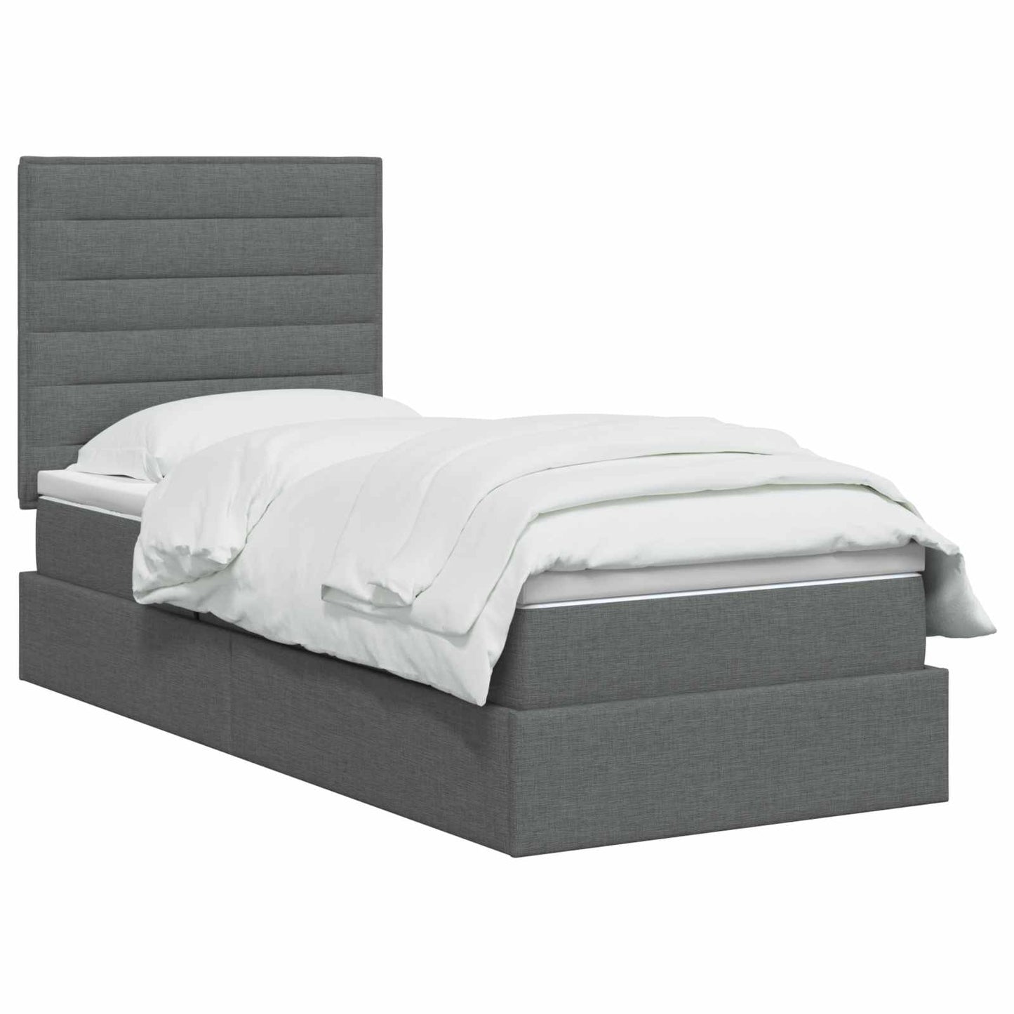 Opslag bed met matras met opslag Donkergrijs 90 x 200 cm Stof is nu te koop bij PeponiXL, paradijselijk wonen!
