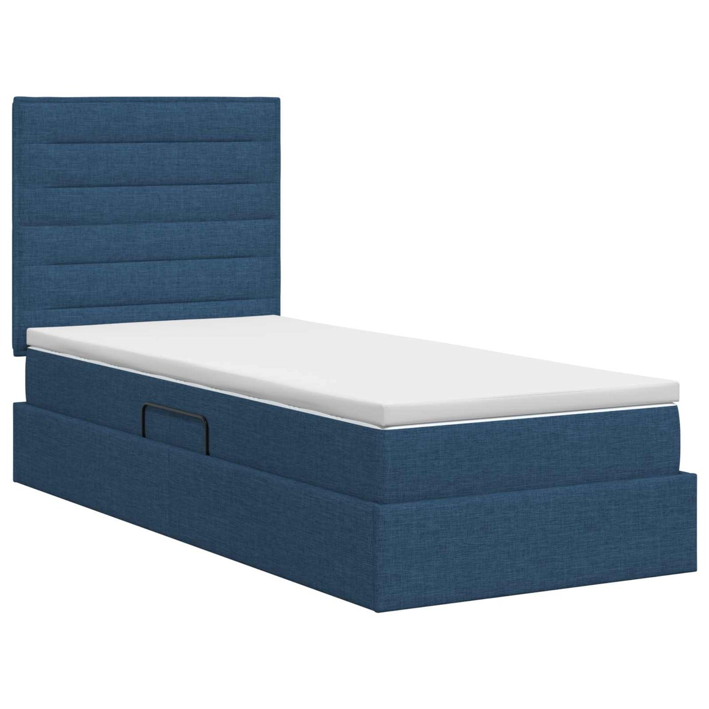 Opslag bed met matras met hoofdeinde Blauw 90 x 200 cm Stof is nu te koop bij PeponiXL, paradijselijk wonen!