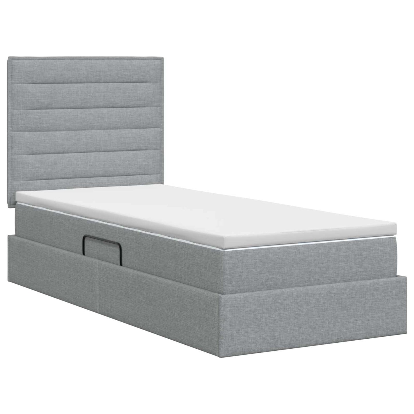 Opslag bed met matras met opslag Lichtgrijs 100 x 200 cm Stof is nu te koop bij PeponiXL, paradijselijk wonen!