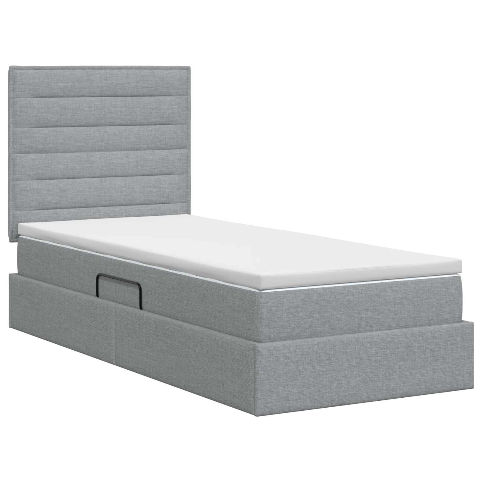 Opslag bed met matras met opslag Lichtgrijs 100 x 200 cm Stof is nu te koop bij PeponiXL, paradijselijk wonen!