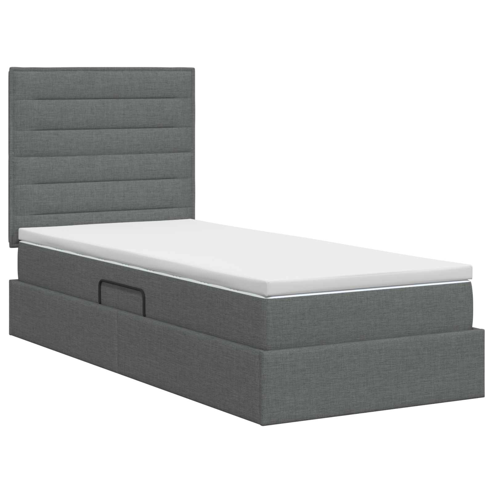 Opslag bed met matras met opslag Donkergrijs 100 x 200 cm Stof is nu te koop bij PeponiXL, paradijselijk wonen!