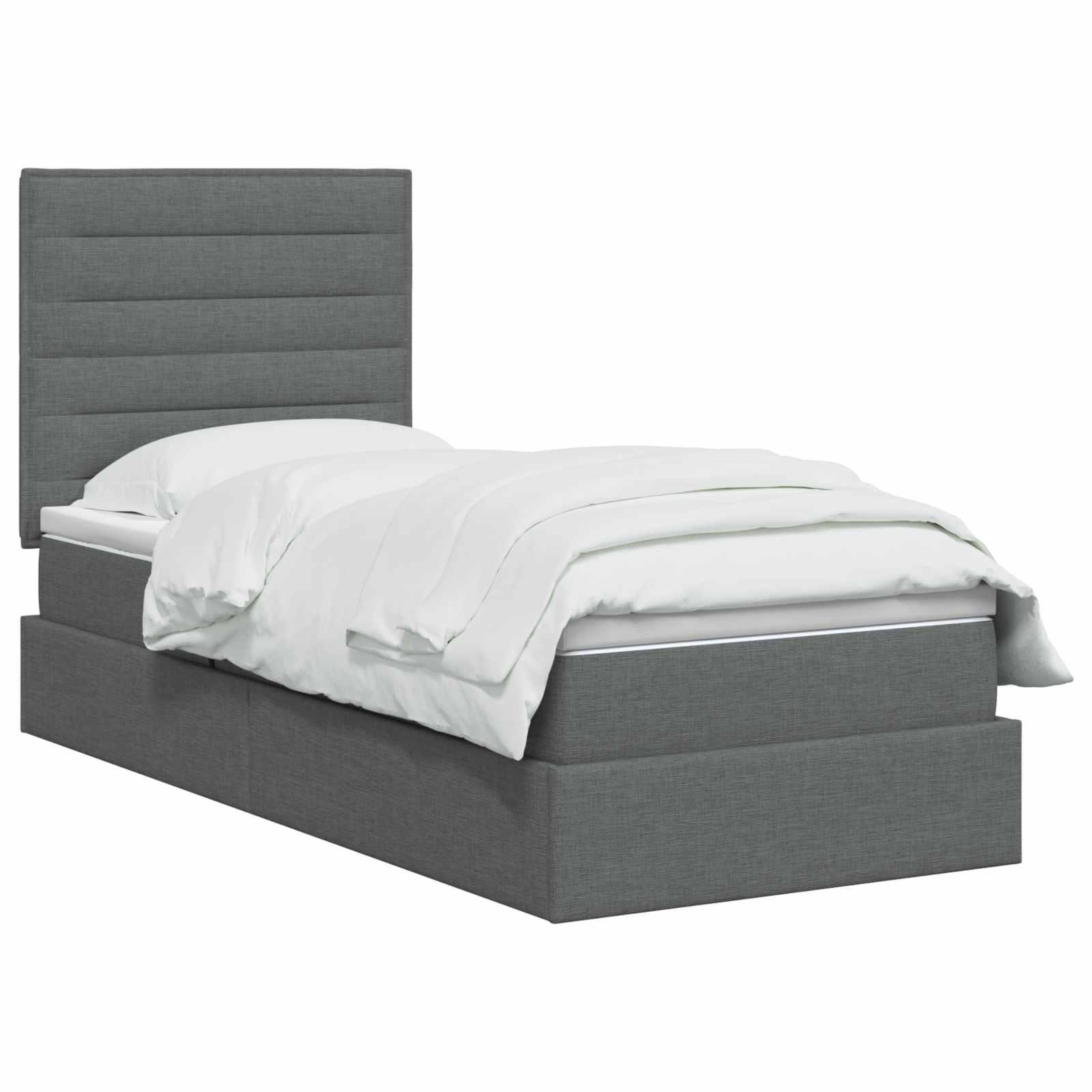 Opslag bed met matras met opslag Donkergrijs 100 x 200 cm Stof is nu te koop bij PeponiXL, paradijselijk wonen!