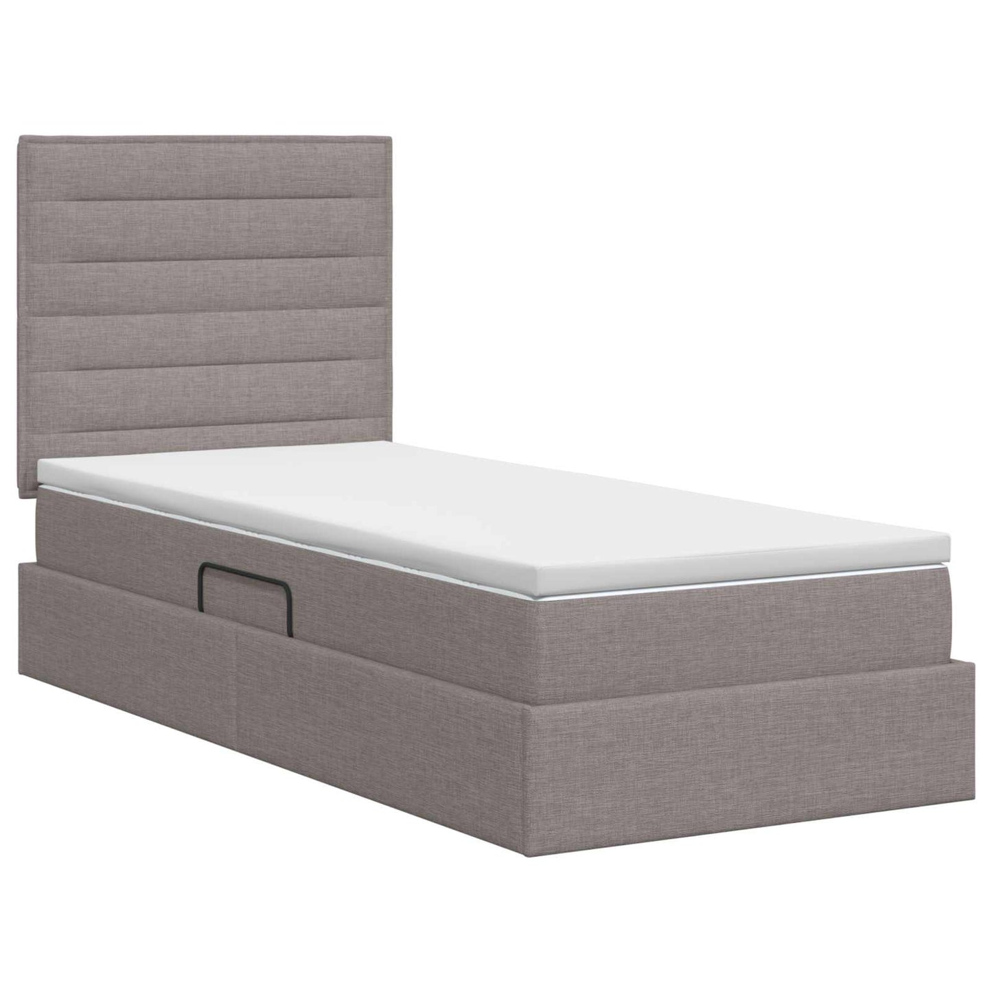 Opslag bed met matras met hoofdeinde Taupe 100 x 200 cm Stof is nu te koop bij PeponiXL, paradijselijk wonen!