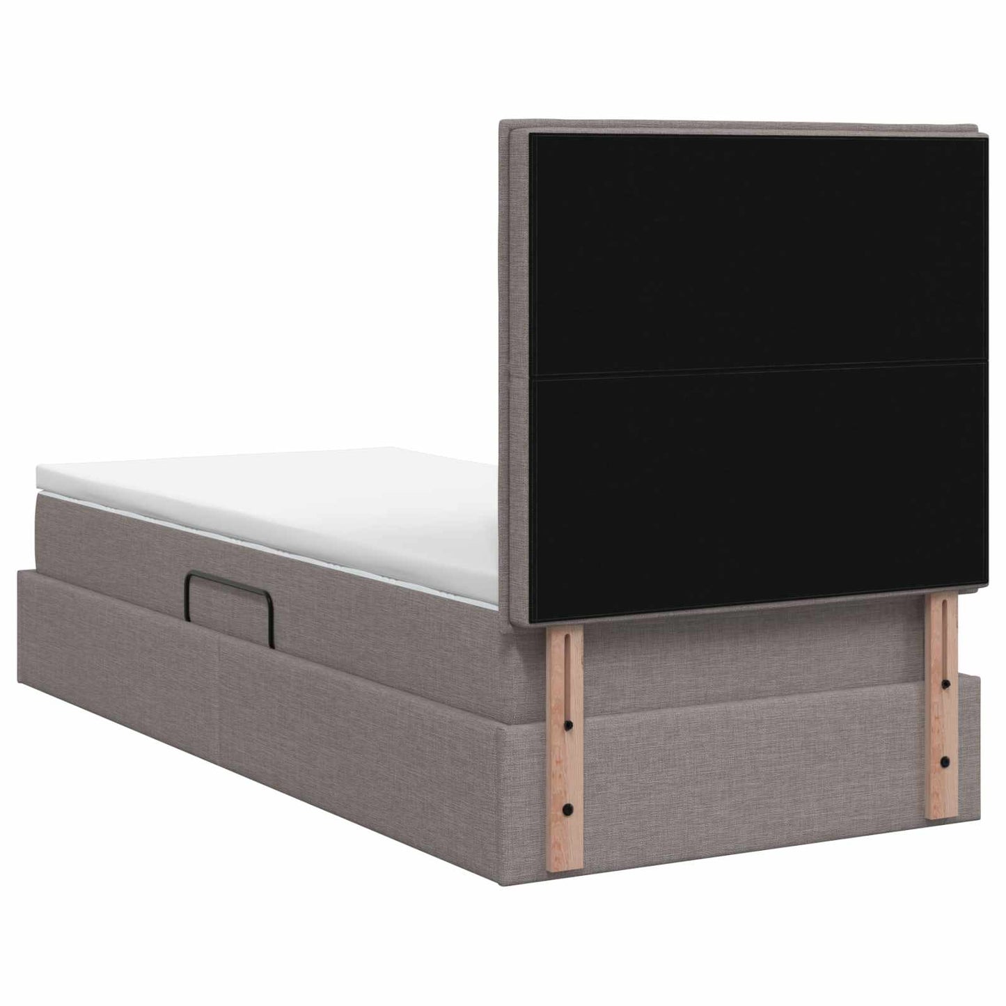 Opslag bed met matras met hoofdeinde Taupe 100 x 200 cm Stof is nu te koop bij PeponiXL, paradijselijk wonen!