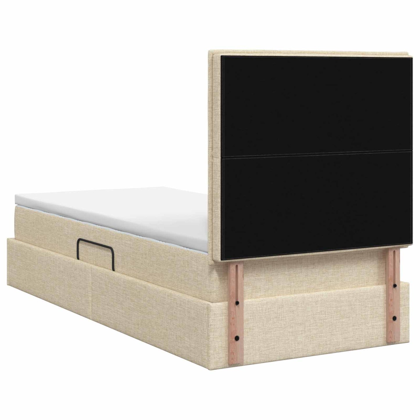 Opslag bed met matras met opslag Crèmekleurig 100 x 200 cm Stof is nu te koop bij PeponiXL, paradijselijk wonen!