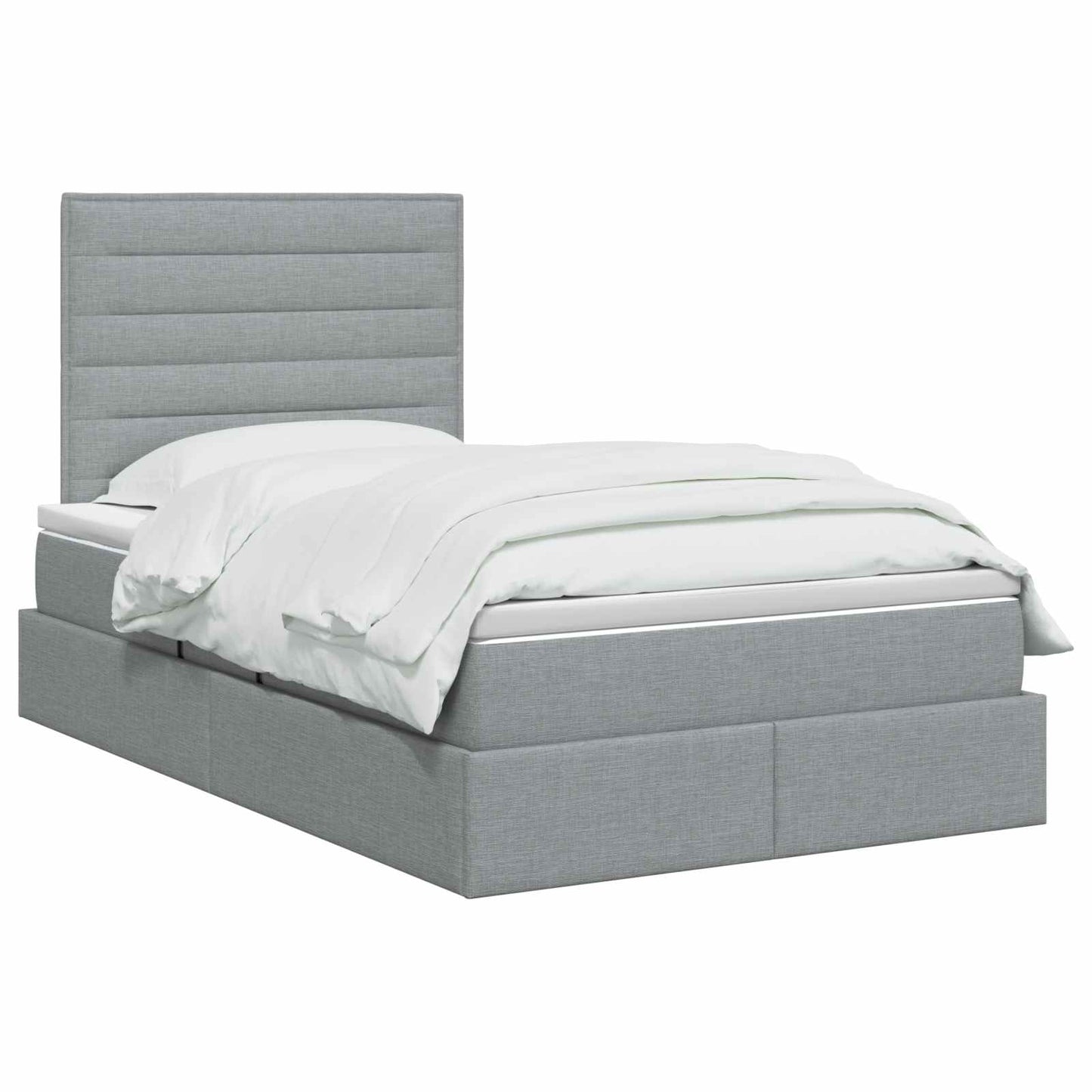 Opslag bed met matras met opslag Lichtgrijs 120 x 190 cm Stof is nu te koop bij PeponiXL, paradijselijk wonen!