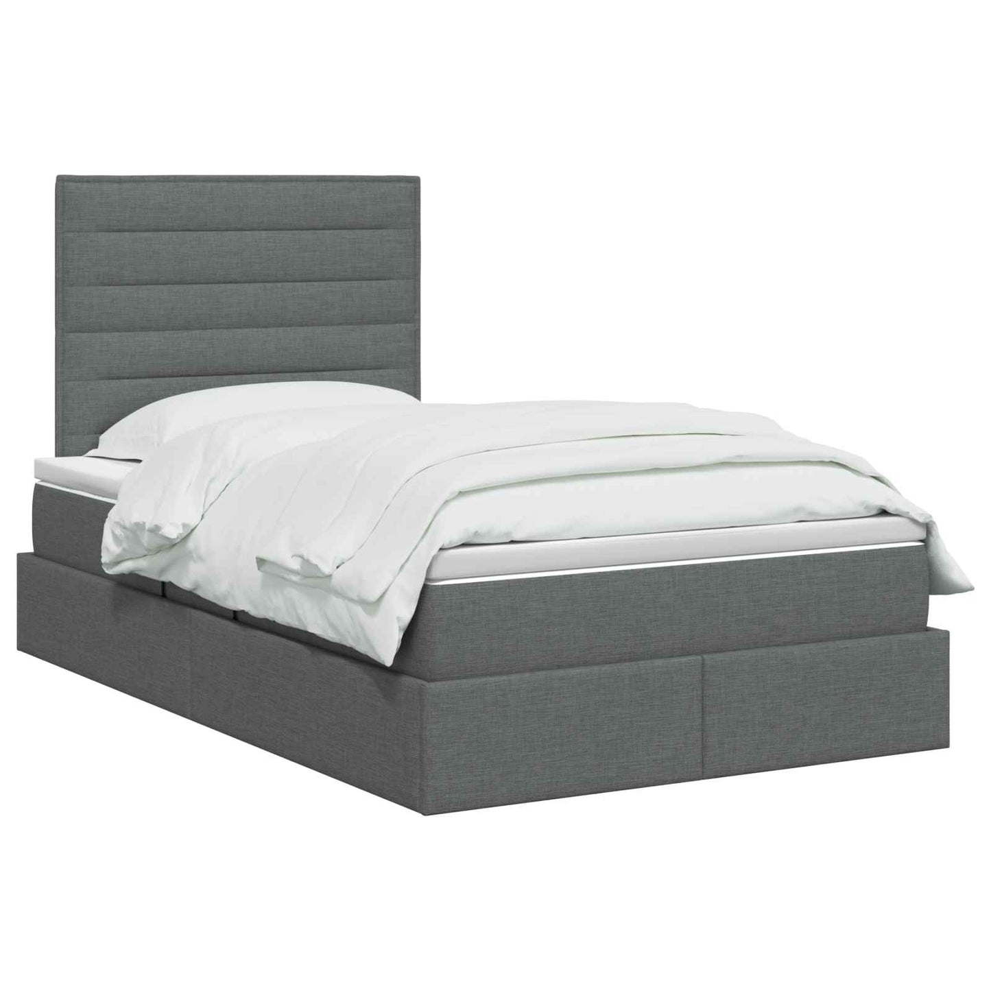 Opslag bed met matras met opslag Donkergrijs 120 x 190 cm Stof is nu te koop bij PeponiXL, paradijselijk wonen!