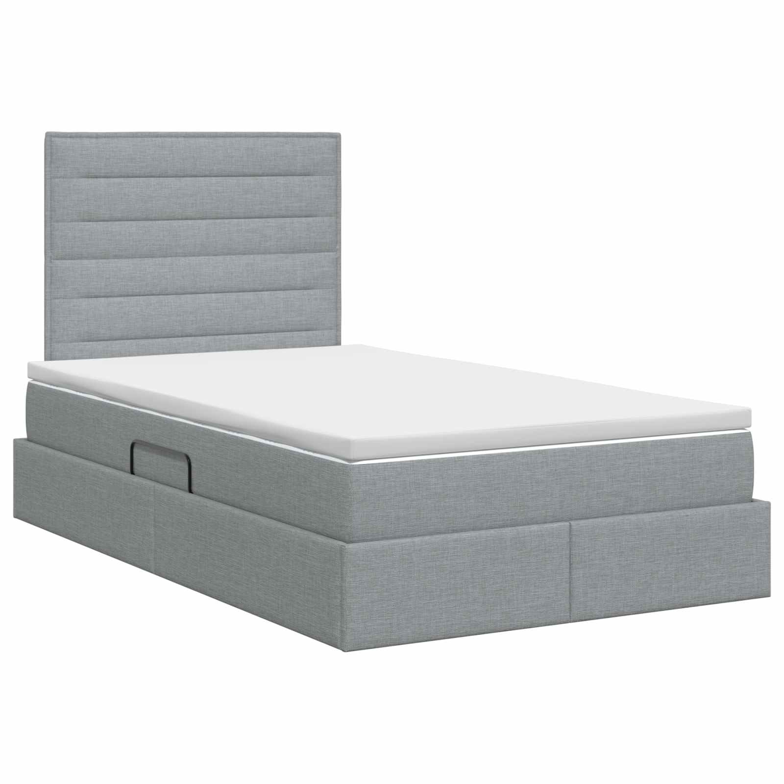 Opslag bed met matras met opslag Lichtgrijs 120 x 200 cm Stof is nu te koop bij PeponiXL, paradijselijk wonen!