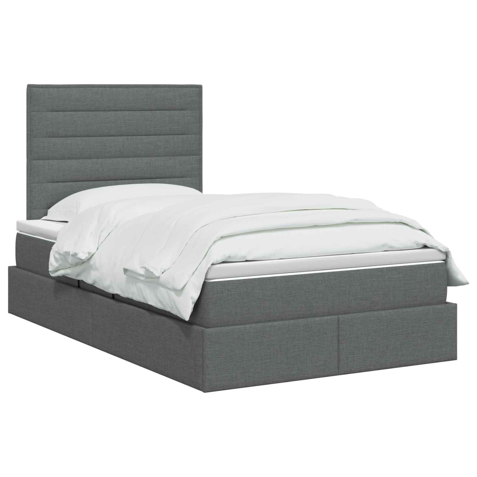 Opslag bed met matras met opslag Donkergrijs 120 x 200 cm Stof is nu te koop bij PeponiXL, paradijselijk wonen!