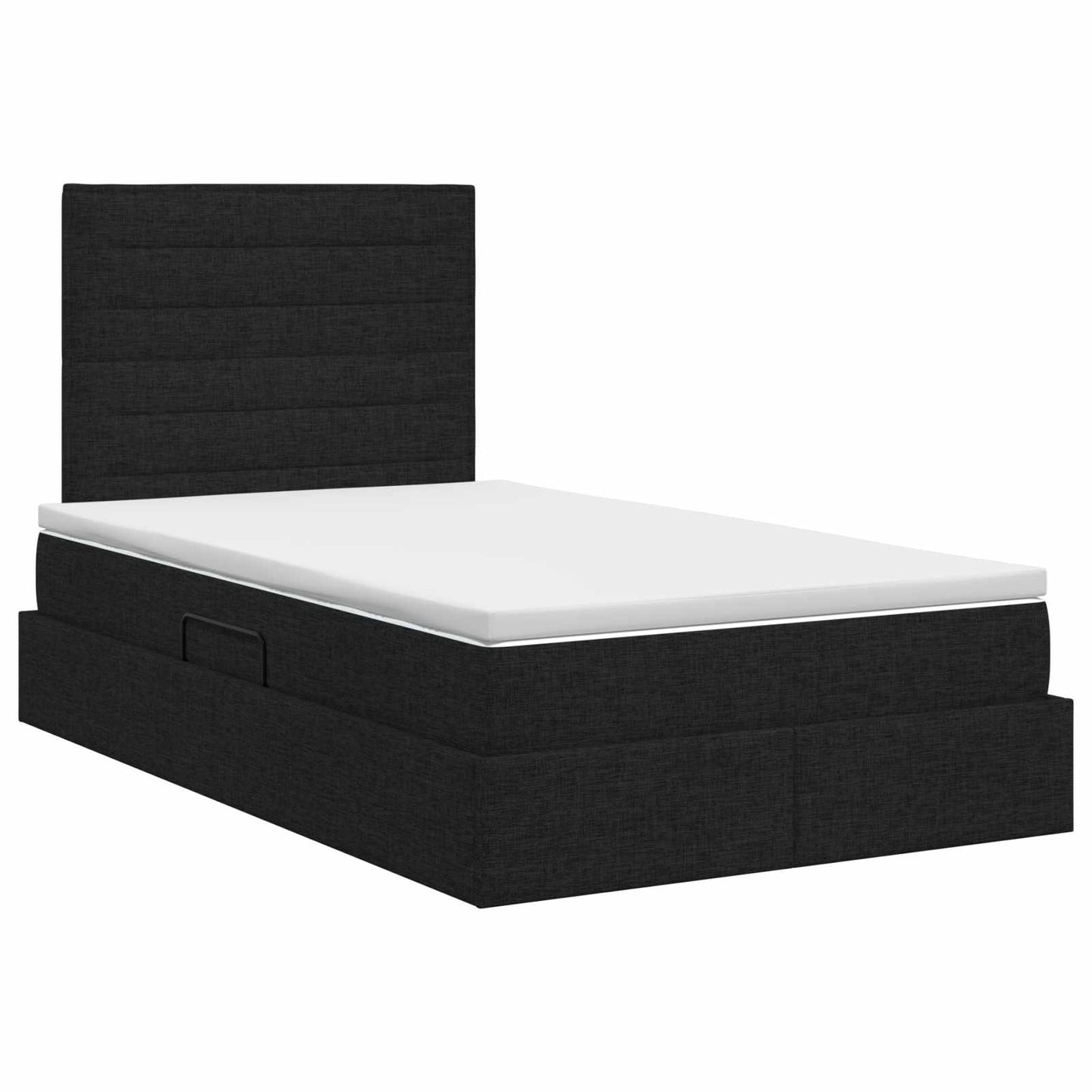 Opslag bed met matras met hoofdeinde Zwart 120 x 200 cm Stof is nu te koop bij PeponiXL, paradijselijk wonen!