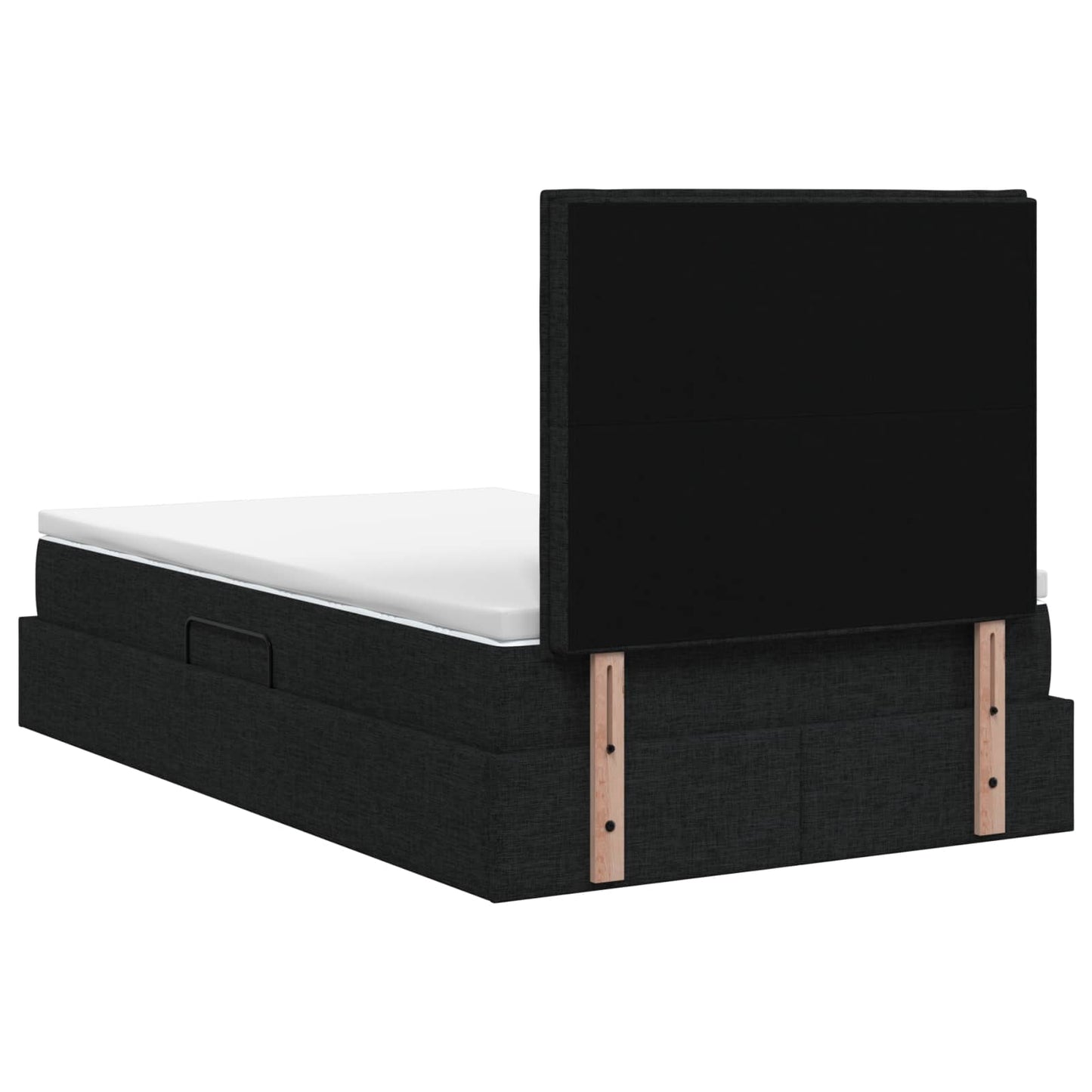 Opslag bed met matras met hoofdeinde Zwart 120 x 200 cm Stof is nu te koop bij PeponiXL, paradijselijk wonen!