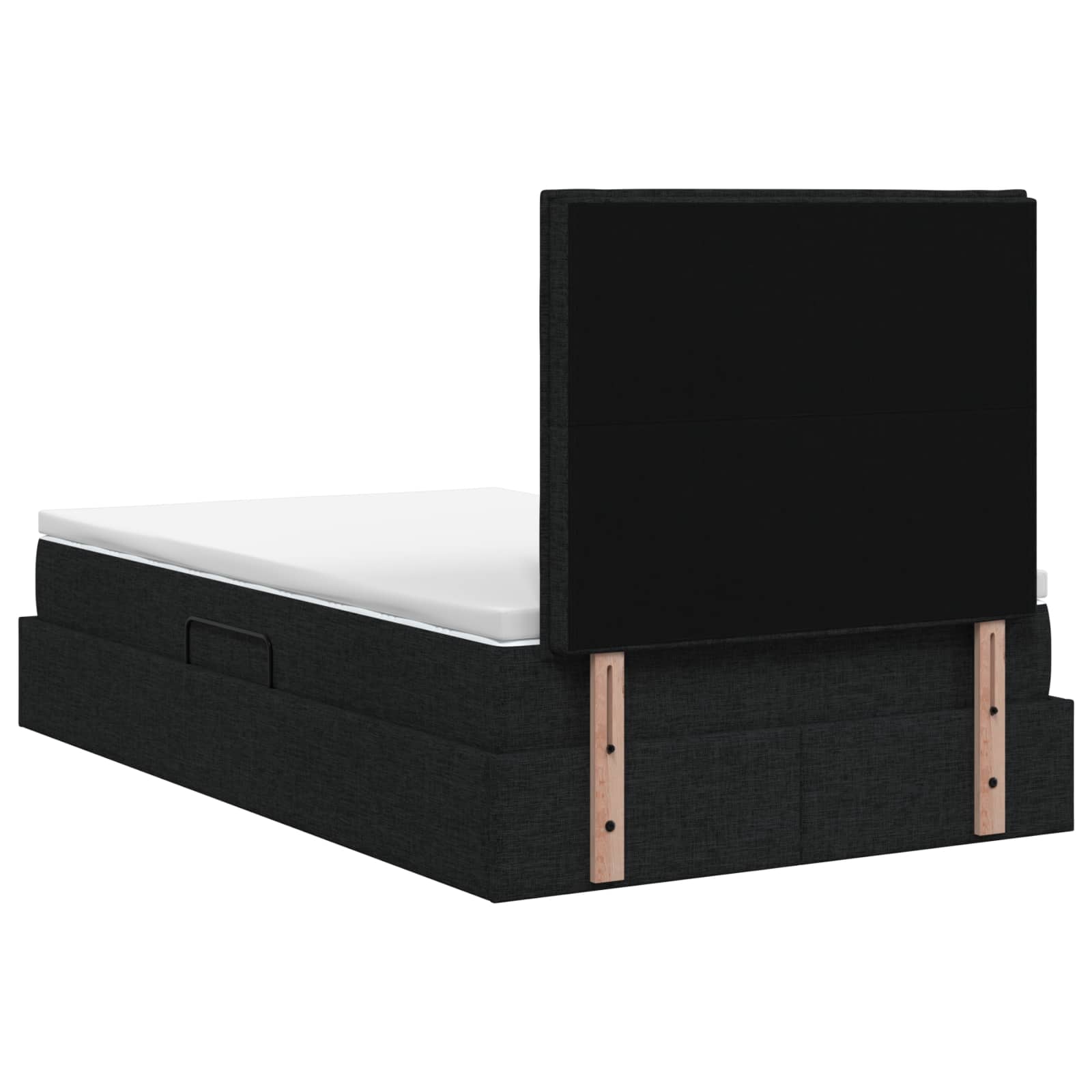 Opslag bed met matras met hoofdeinde Zwart 120 x 200 cm Stof is nu te koop bij PeponiXL, paradijselijk wonen!