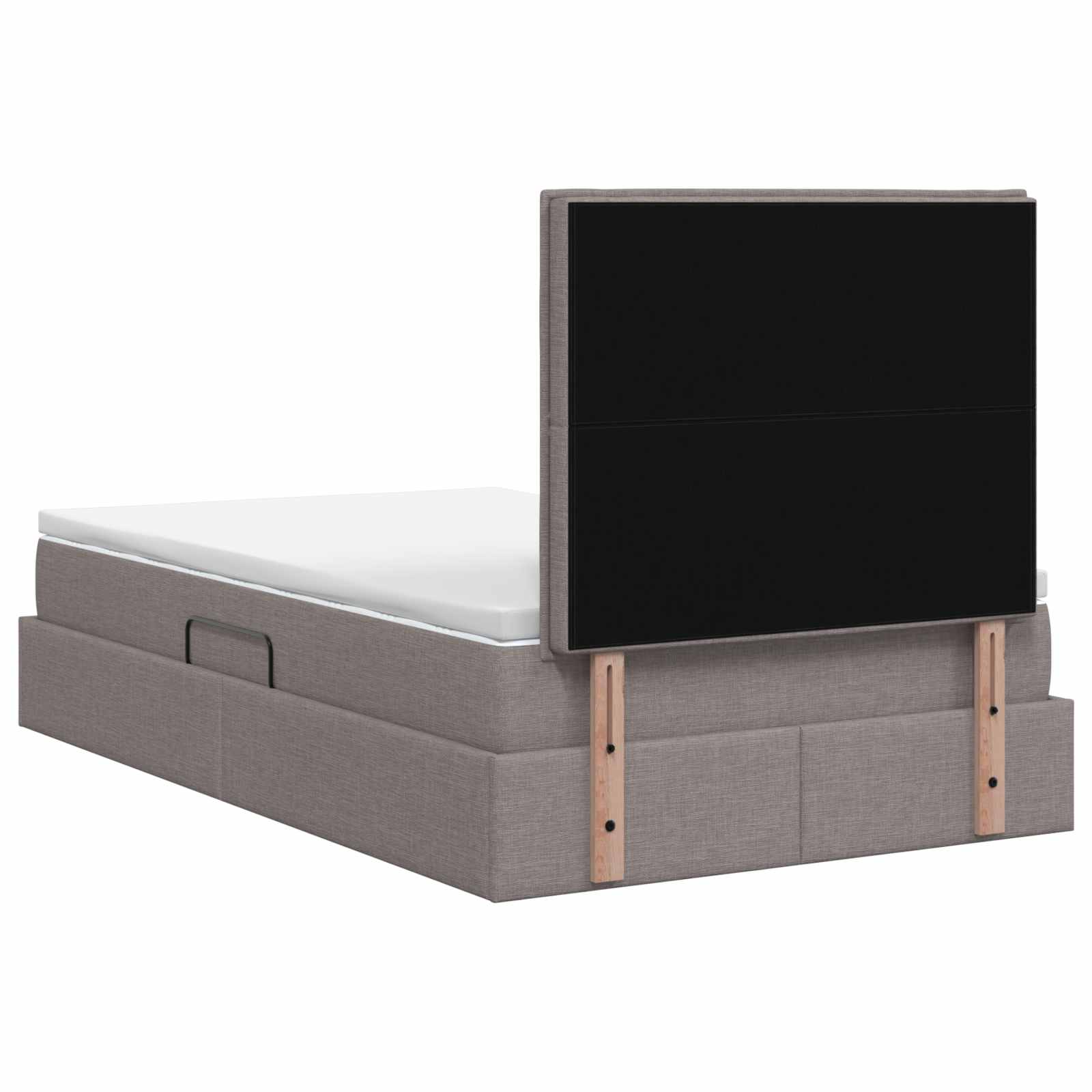Opslag bed met matras met hoofdeinde Taupe 120 x 200 cm Stof is nu te koop bij PeponiXL, paradijselijk wonen!