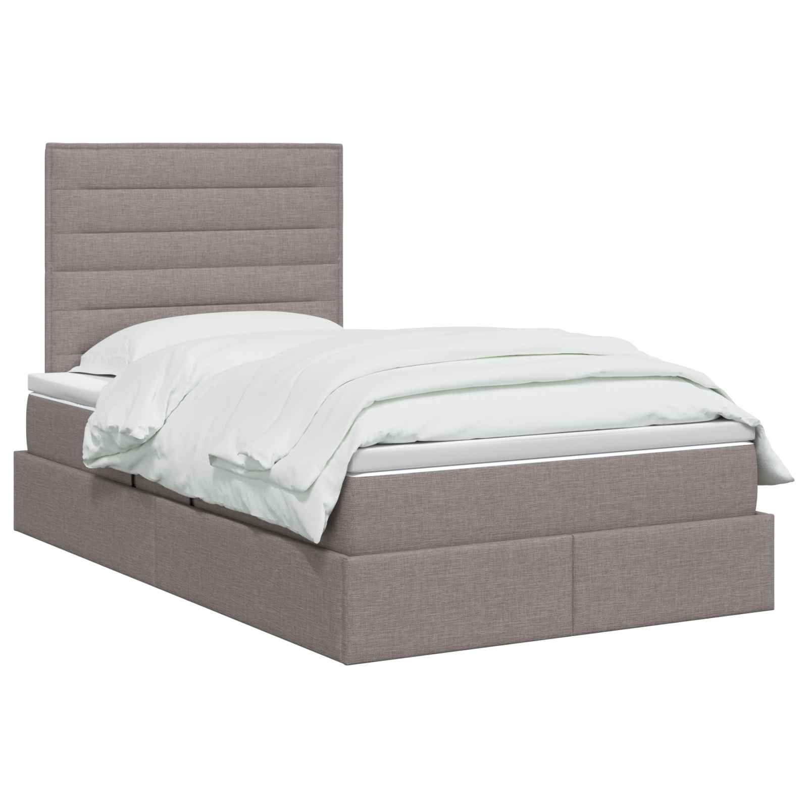 Opslag bed met matras met hoofdeinde Taupe 120 x 200 cm Stof is nu te koop bij PeponiXL, paradijselijk wonen!