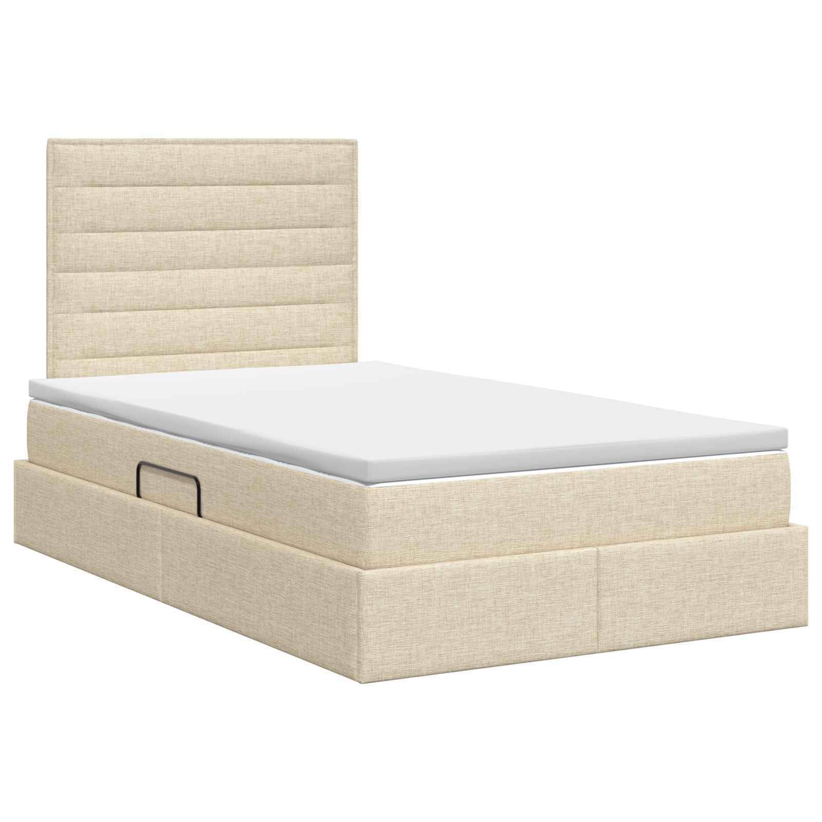 Opslag bed met matras met opslag Crèmekleurig 120 x 200 cm Stof is nu te koop bij PeponiXL, paradijselijk wonen!