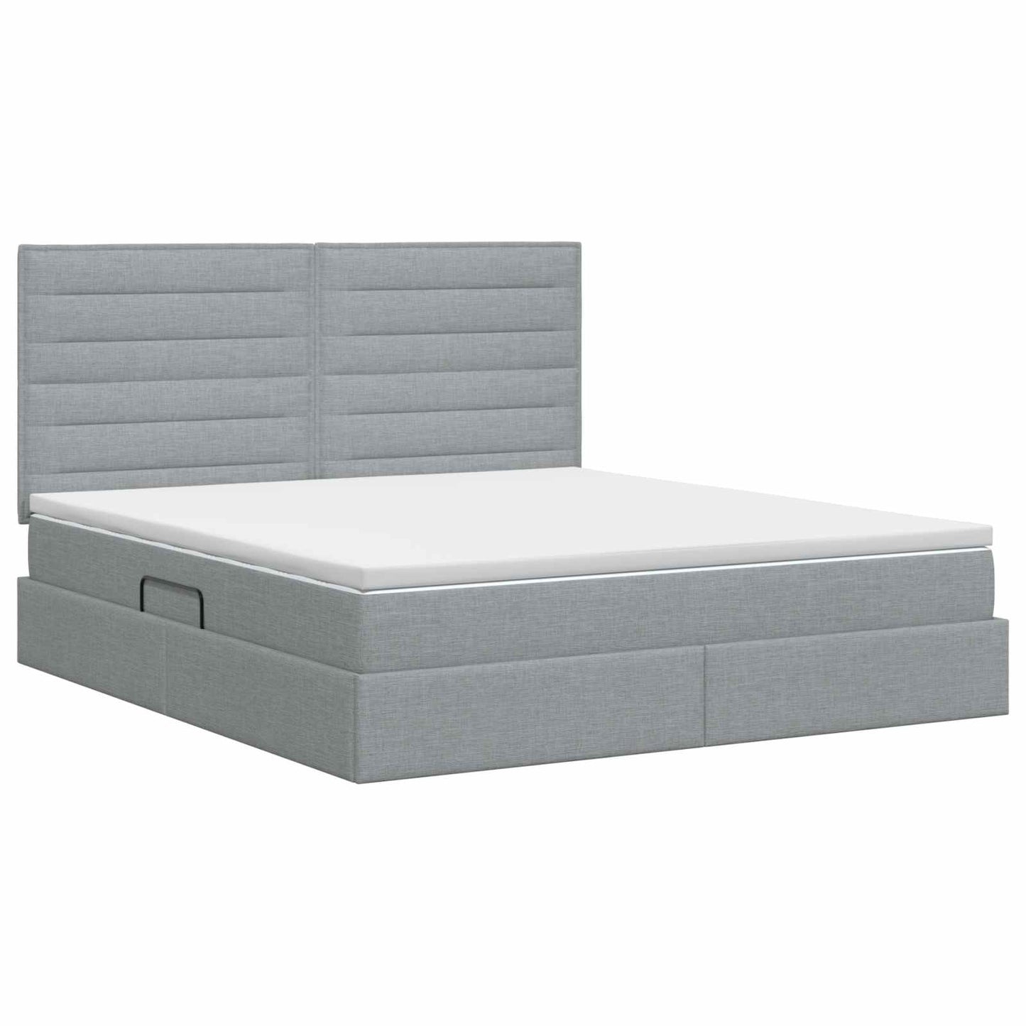 Opslag bed met matras met opslag Lichtgrijs 140 x 190 cm Stof is nu te koop bij PeponiXL, paradijselijk wonen!