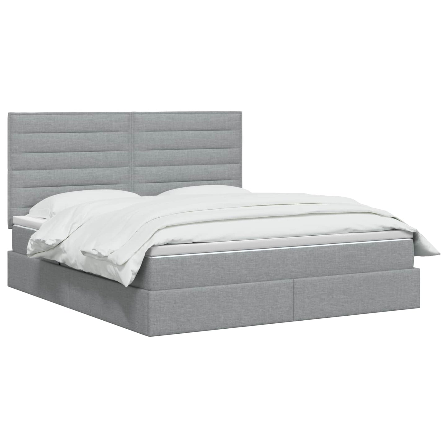 Opslag bed met matras met opslag Lichtgrijs 140 x 190 cm Stof is nu te koop bij PeponiXL, paradijselijk wonen!