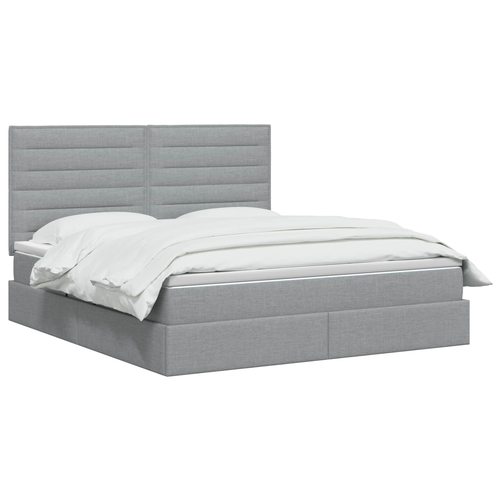 Opslag bed met matras met opslag Lichtgrijs 140 x 190 cm Stof is nu te koop bij PeponiXL, paradijselijk wonen!