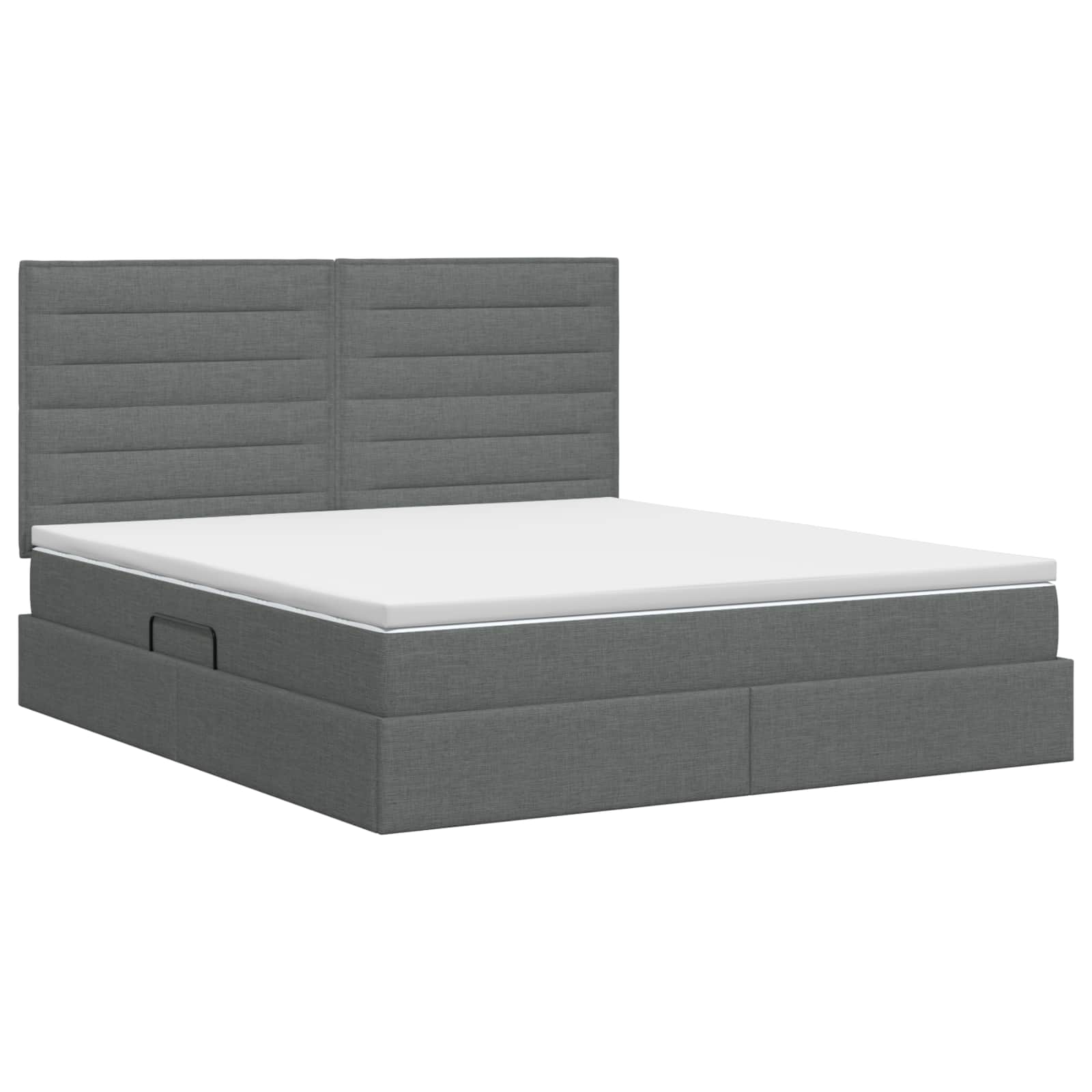 Opslag bed met matras met opslag Donkergrijs 140 x 190 cm Stof is nu te koop bij PeponiXL, paradijselijk wonen!