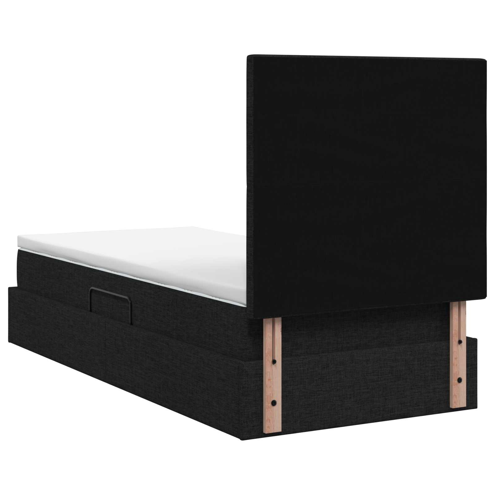 Opslag bed met matras met hoofdeinde Zwart 90 x 190 cm Stof is nu te koop bij PeponiXL, paradijselijk wonen!