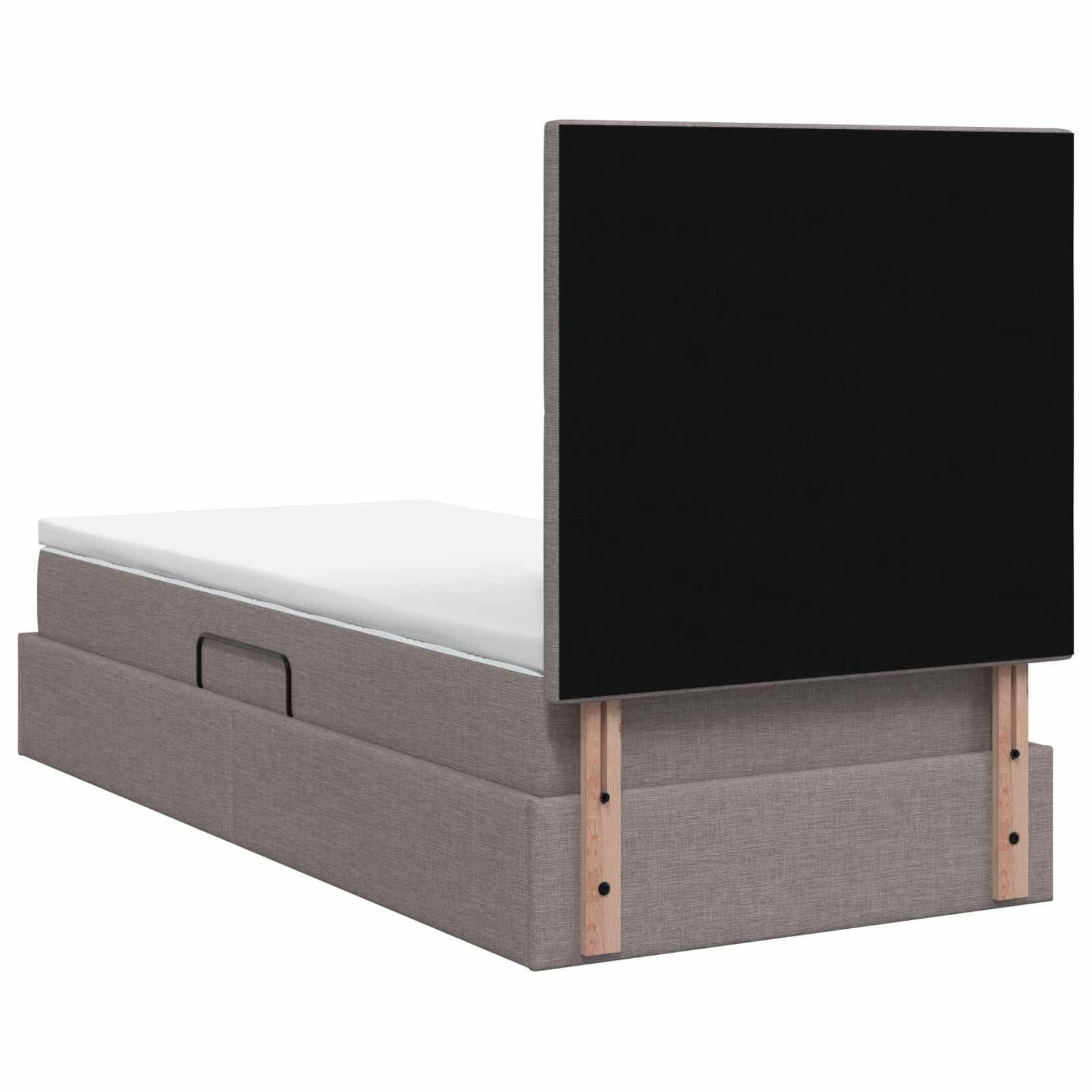 Opslag bed met matras met hoofdeinde Taupe 90 x 190 cm Stof is nu te koop bij PeponiXL, paradijselijk wonen!