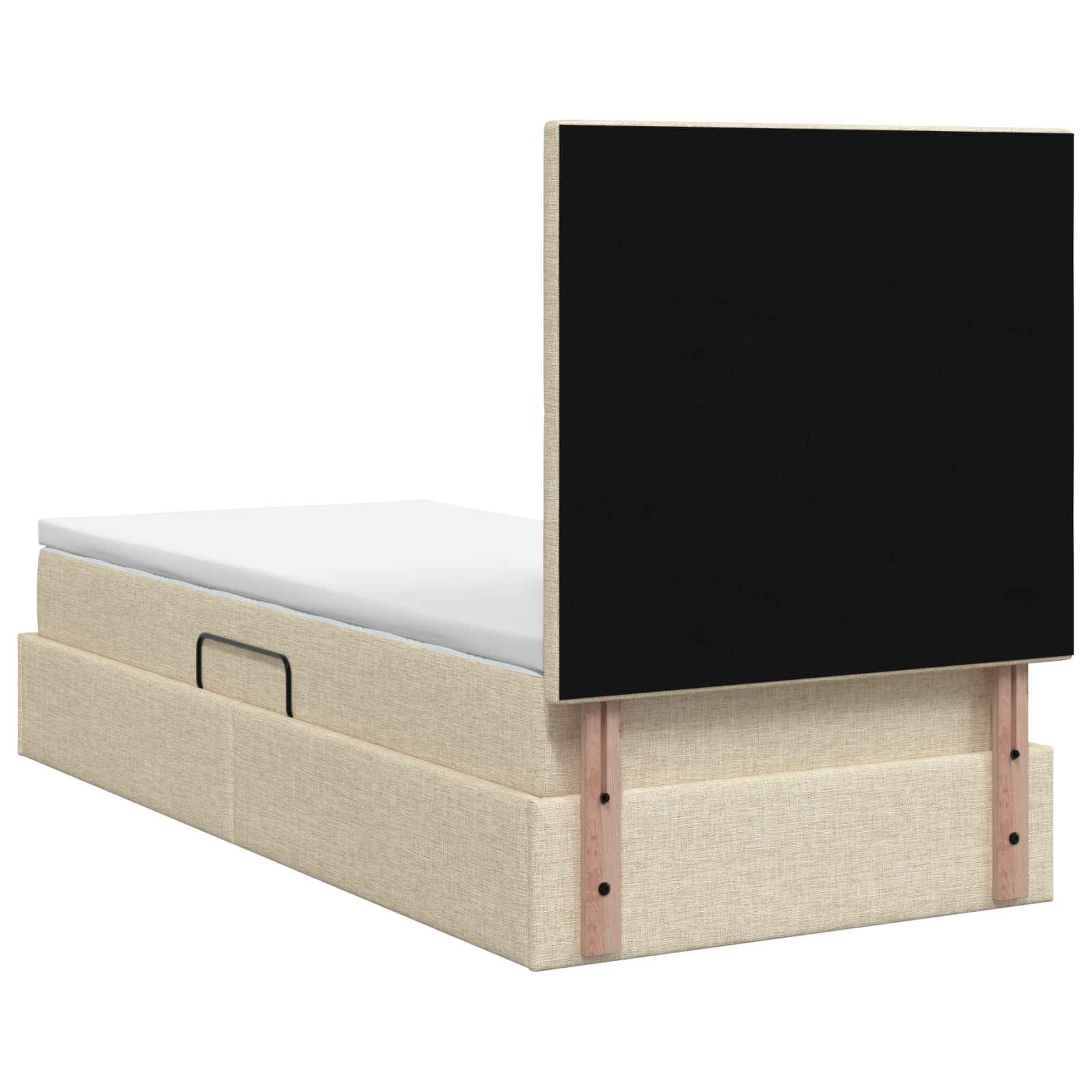 Opslag bed met matras met opslag Crèmekleurig 90 x 190 cm Stof is nu te koop bij PeponiXL, paradijselijk wonen!