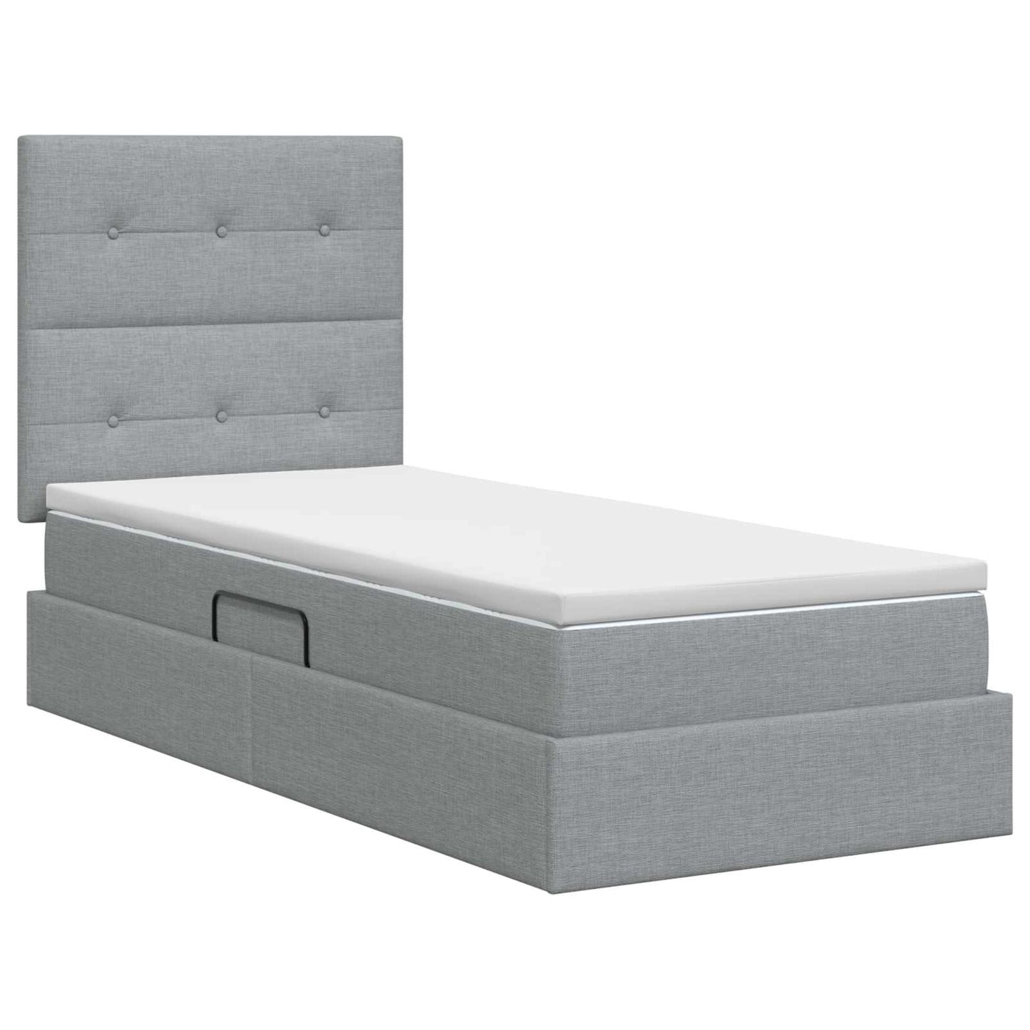 Opslag bed met matras met opslag Lichtgrijs 90 x 200 cm Stof is nu te koop bij PeponiXL, paradijselijk wonen!