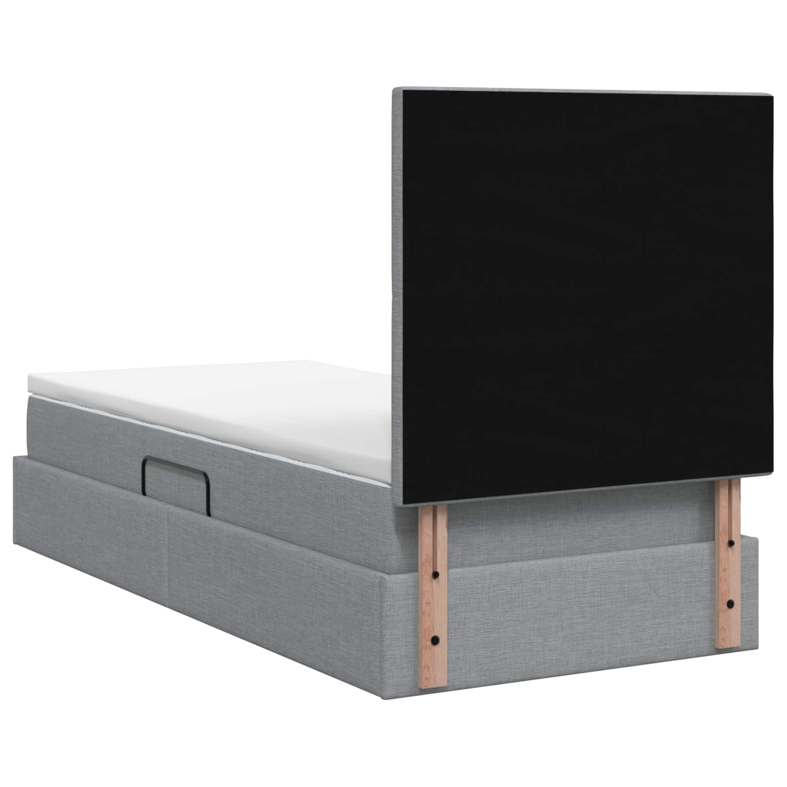 Opslag bed met matras met opslag Lichtgrijs 90 x 200 cm Stof is nu te koop bij PeponiXL, paradijselijk wonen!