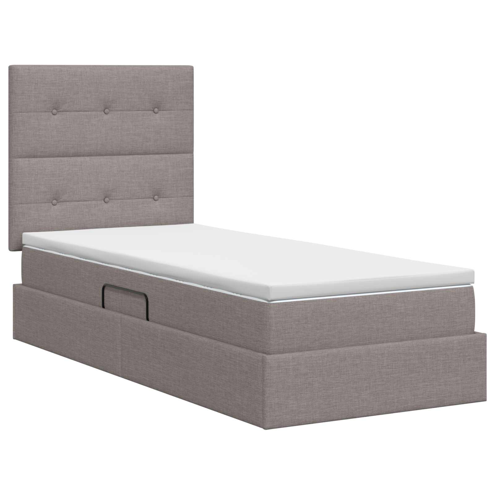 Opslag bed met matras met hoofdeinde Taupe 90 x 200 cm Stof is nu te koop bij PeponiXL, paradijselijk wonen!