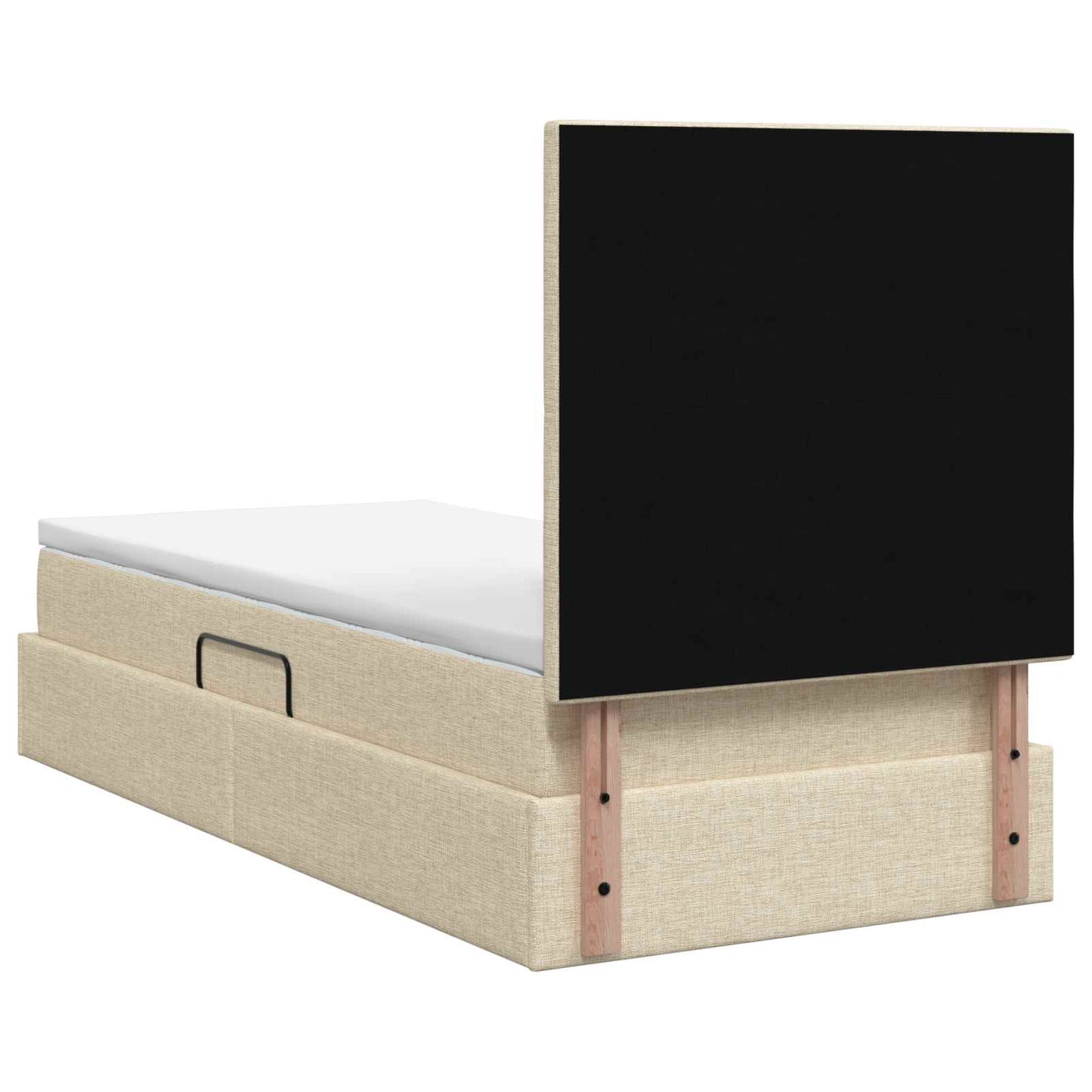 Opslag bed met matras met opslag Crèmekleurig 90 x 200 cm Stof is nu te koop bij PeponiXL, paradijselijk wonen!