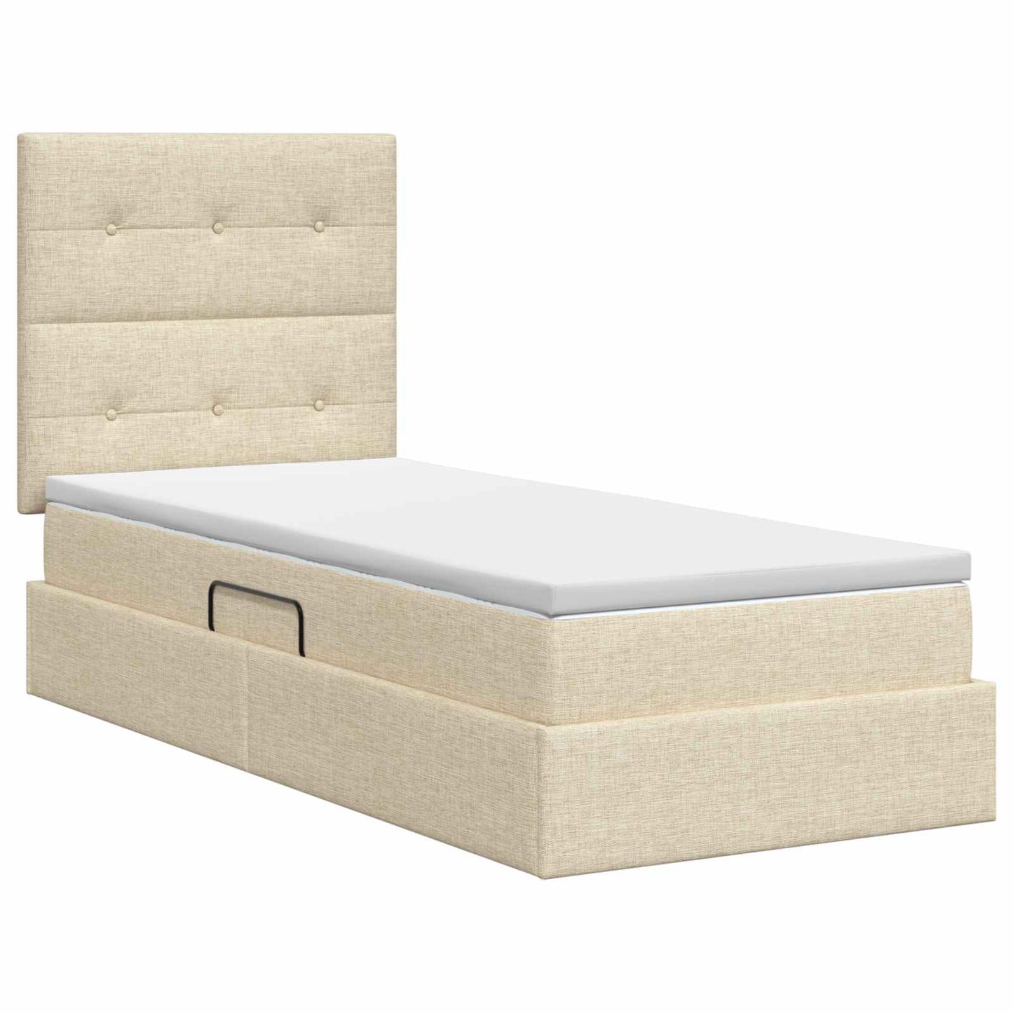 Opslag bed met matras met opslag Crèmekleurig 100 x 200 cm Stof is nu te koop bij PeponiXL, paradijselijk wonen!