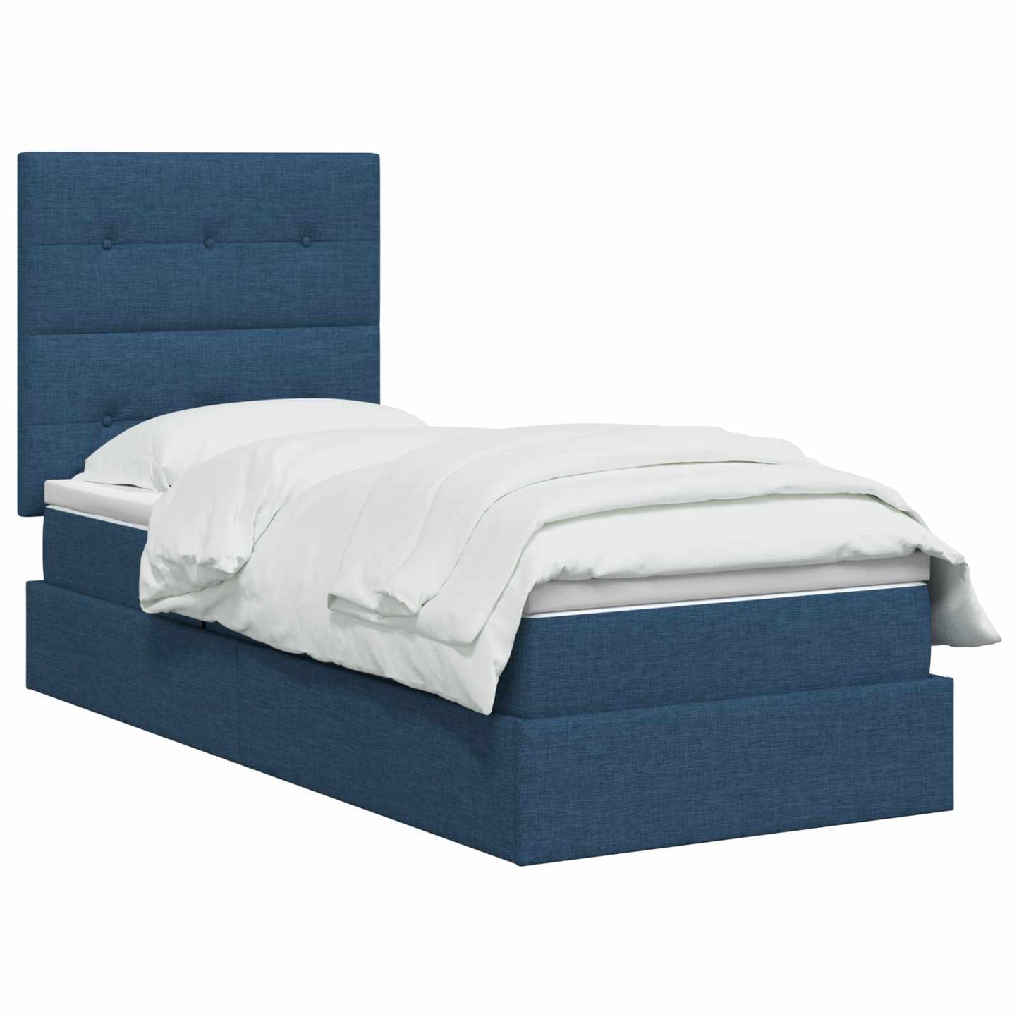Opslag bed met matras met hoofdeinde Blauw 100 x 200 cm Stof is nu te koop bij PeponiXL, paradijselijk wonen!