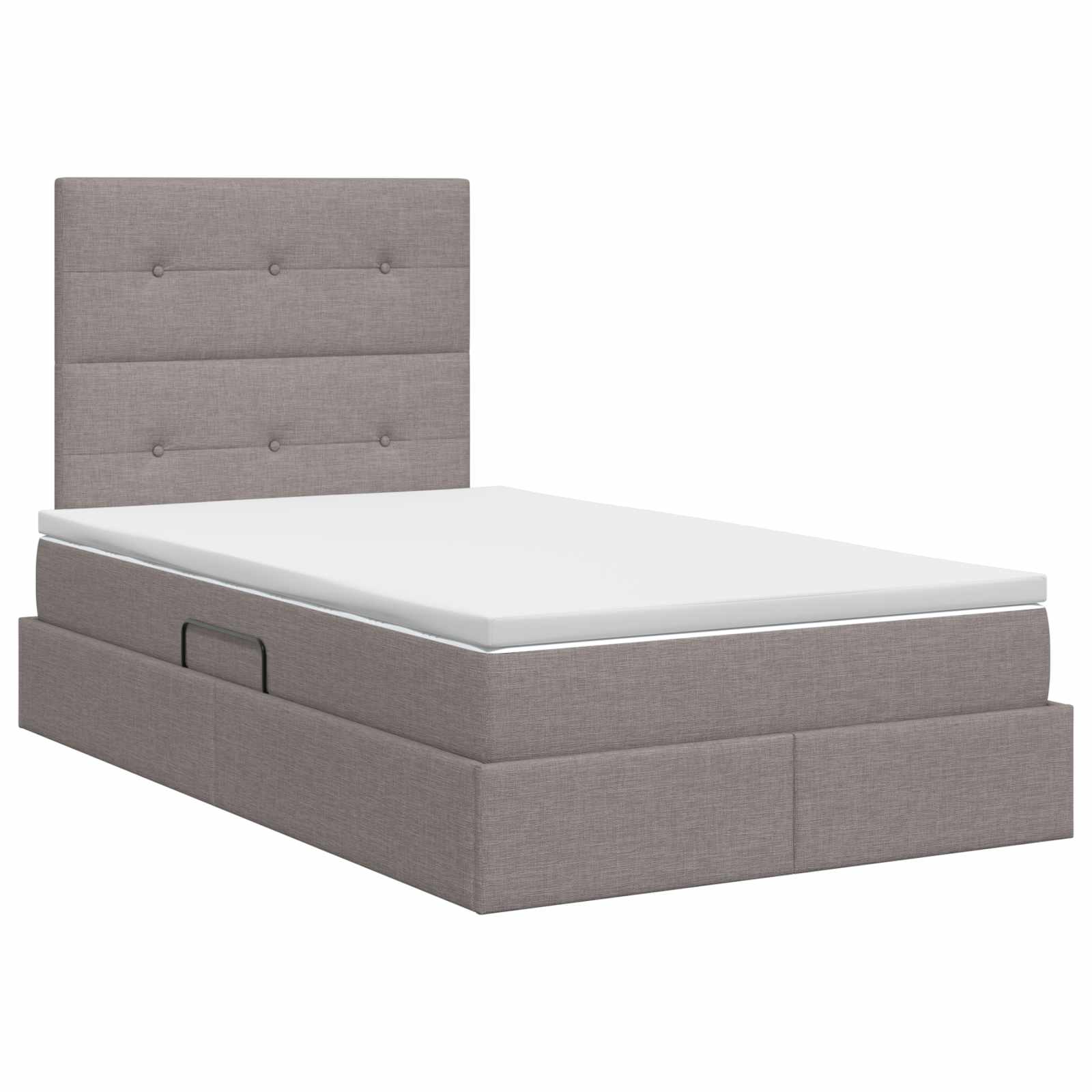 Opslag bed met matras met hoofdeinde Taupe 120 x 190 cm Stof is nu te koop bij PeponiXL, paradijselijk wonen!