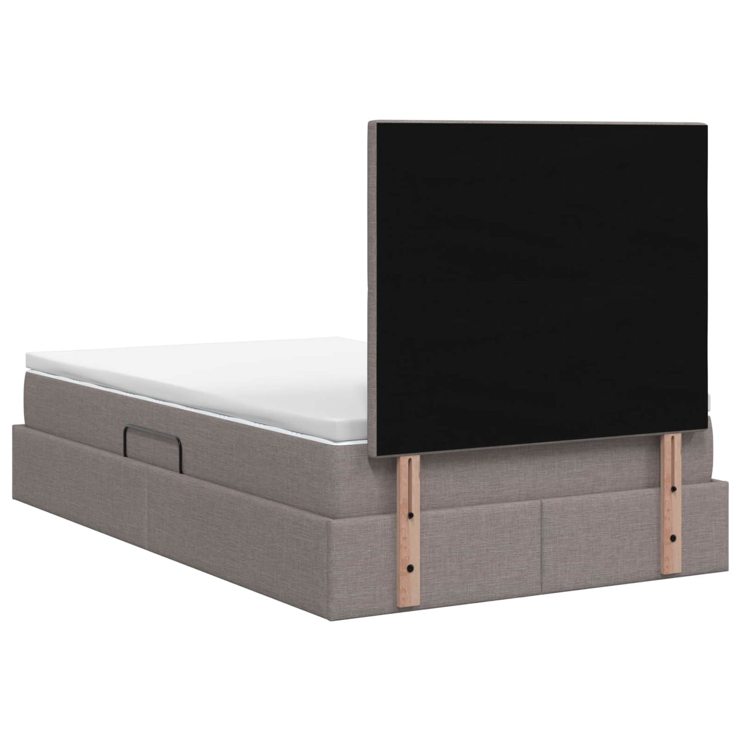 Opslag bed met matras met hoofdeinde Taupe 120 x 190 cm Stof is nu te koop bij PeponiXL, paradijselijk wonen!