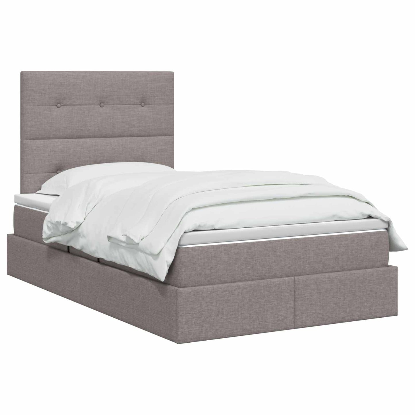 Opslag bed met matras met hoofdeinde Taupe 120 x 190 cm Stof is nu te koop bij PeponiXL, paradijselijk wonen!