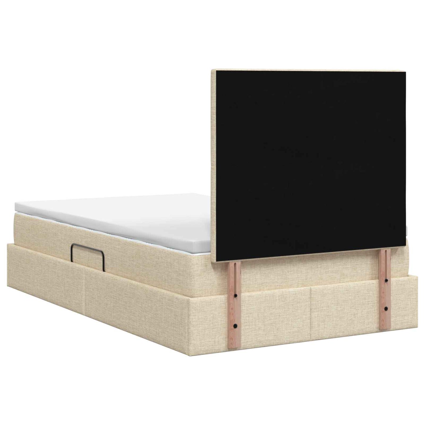 Opslag bed met matras met opslag Crèmekleurig 120 x 190 cm Stof is nu te koop bij PeponiXL, paradijselijk wonen!