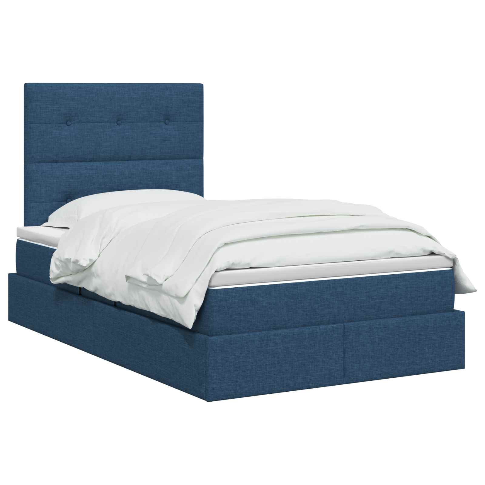 Opslag bed met matras met hoofdeinde Blauw 120 x 190 cm Stof is nu te koop bij PeponiXL, paradijselijk wonen!