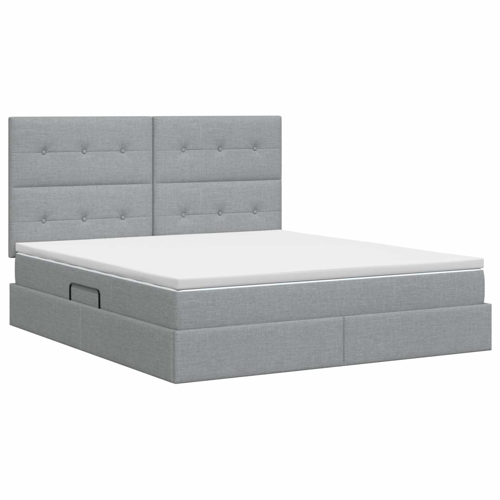 Opslag bed met matras met opslag Lichtgrijs 140 x 190 cm Stof is nu te koop bij PeponiXL, paradijselijk wonen!