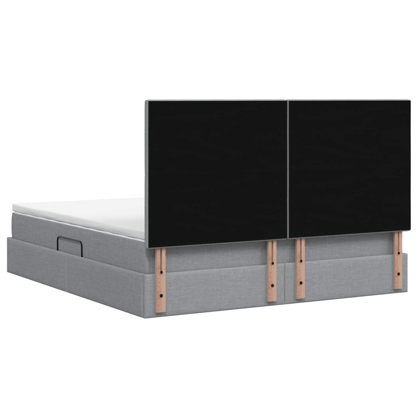 Opslag bed met matras met opslag Lichtgrijs 140 x 190 cm Stof is nu te koop bij PeponiXL, paradijselijk wonen!