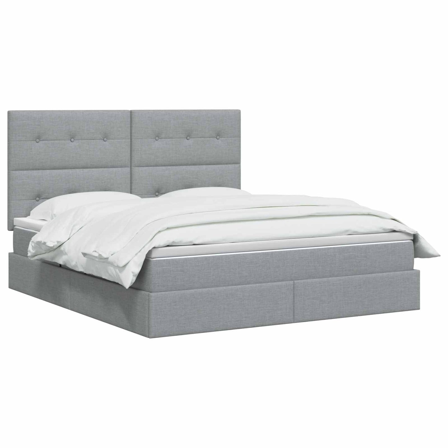 Opslag bed met matras met opslag Lichtgrijs 140 x 190 cm Stof is nu te koop bij PeponiXL, paradijselijk wonen!