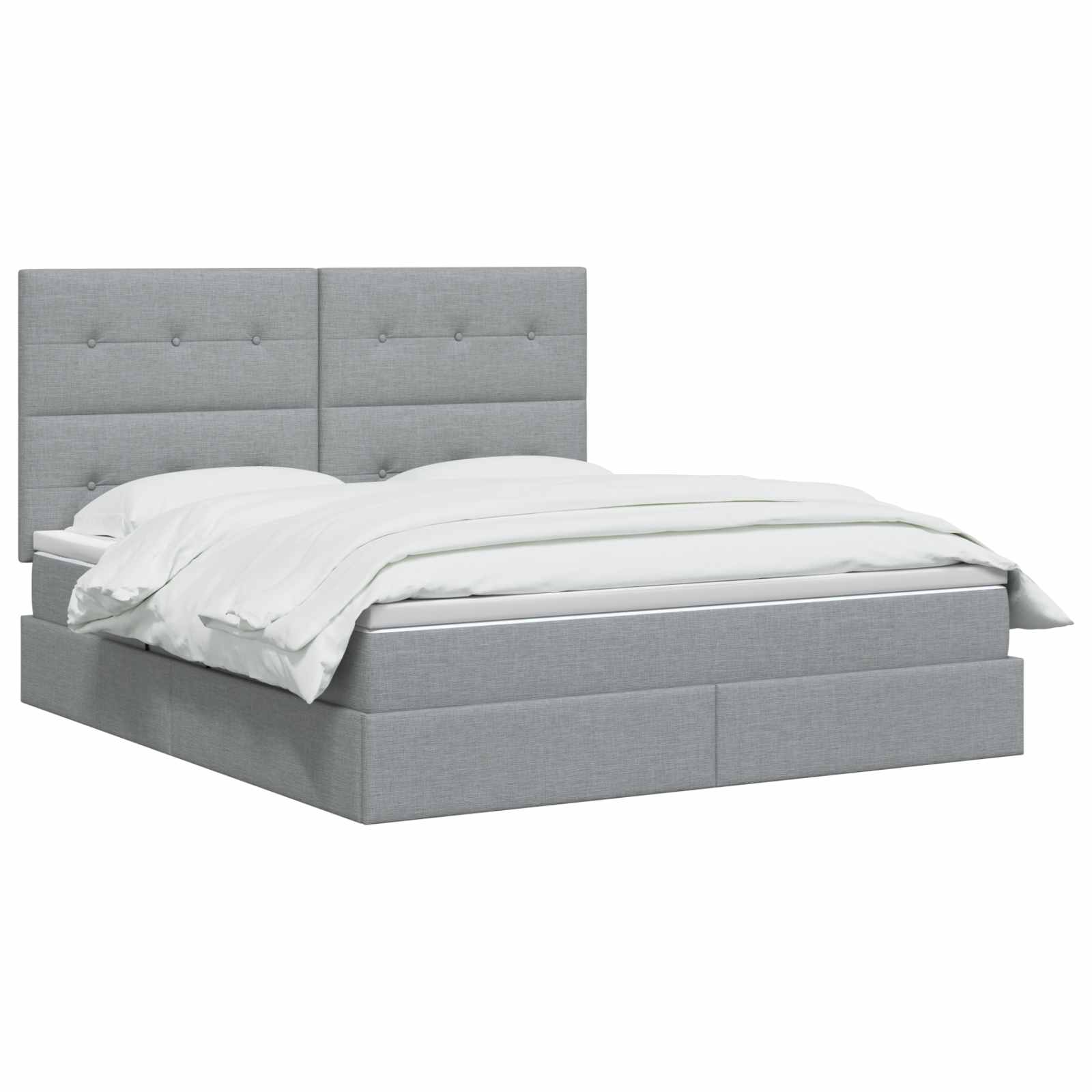 Opslag bed met matras met opslag Lichtgrijs 140 x 190 cm Stof is nu te koop bij PeponiXL, paradijselijk wonen!