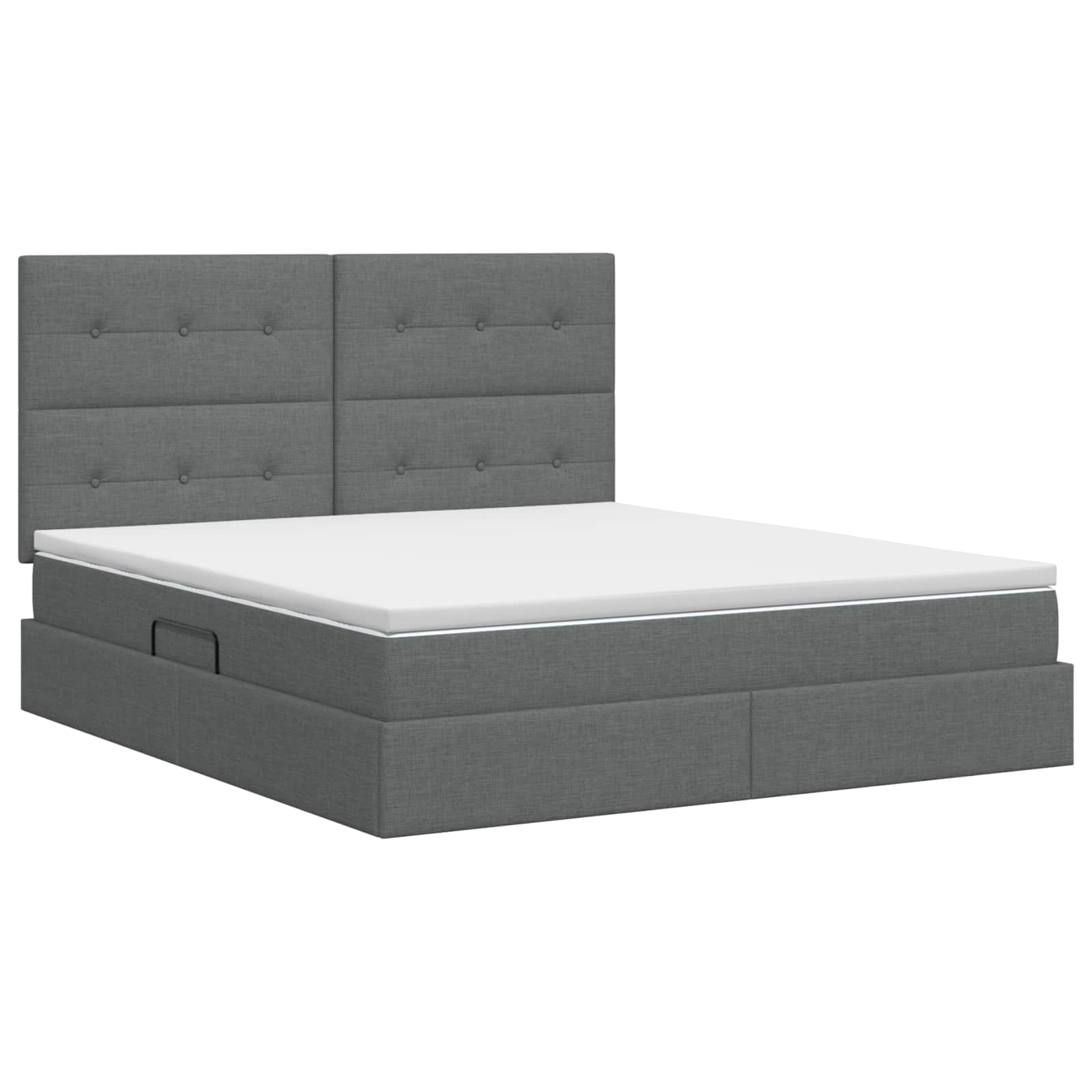 Opslag bed met matras met opslag Donkergrijs 140 x 190 cm Stof is nu te koop bij PeponiXL, paradijselijk wonen!