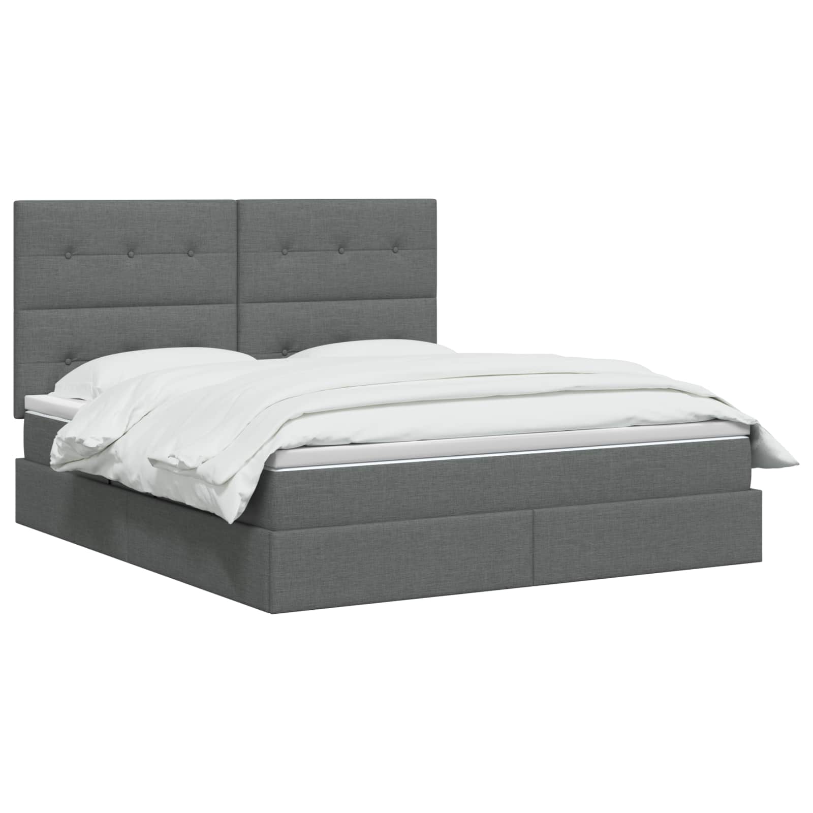 Opslag bed met matras met opslag Donkergrijs 140 x 190 cm Stof is nu te koop bij PeponiXL, paradijselijk wonen!