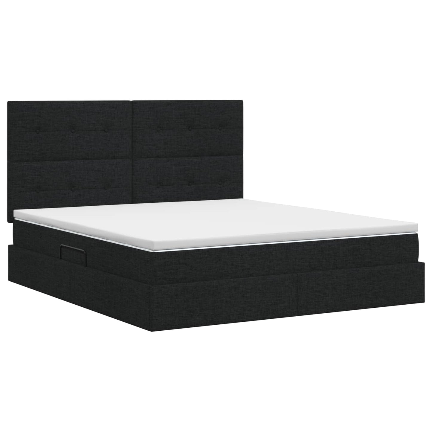Opslag bed met matras met hoofdeinde Zwart 140 x 190 cm Stof is nu te koop bij PeponiXL, paradijselijk wonen!