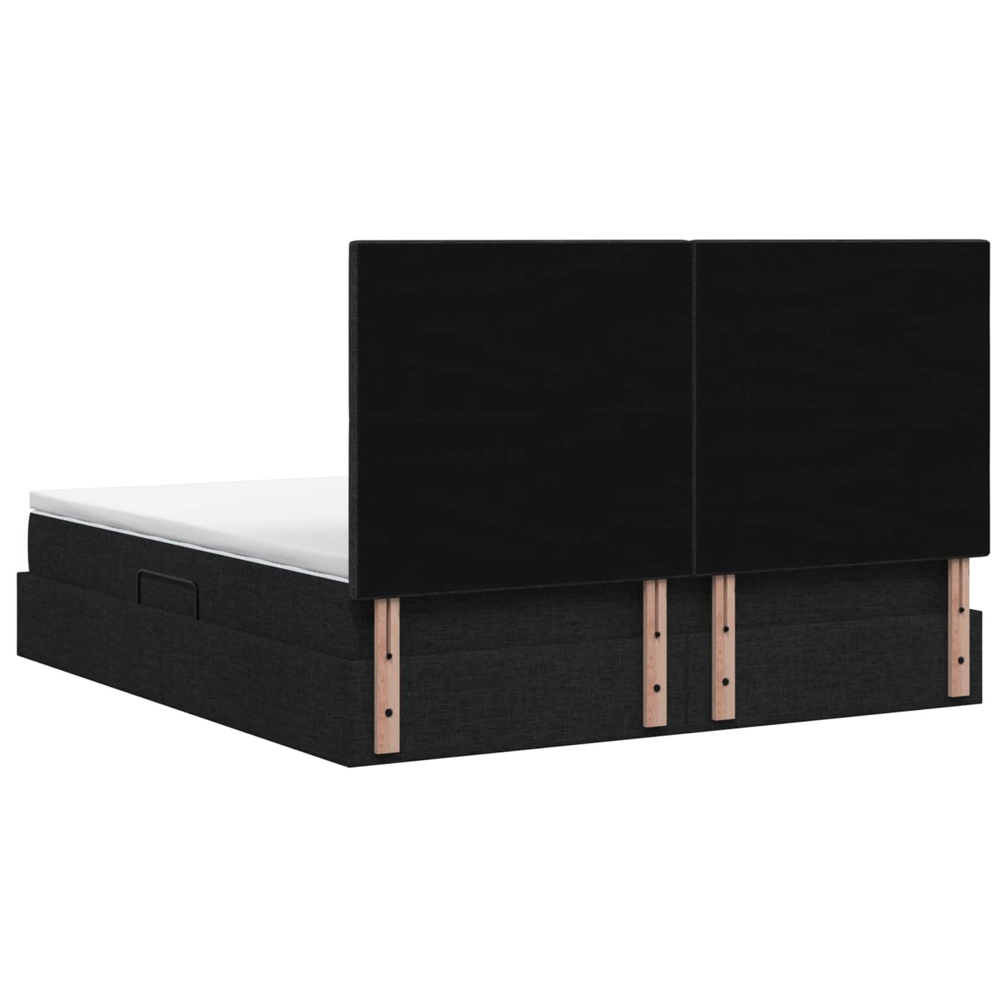 Opslag bed met matras met hoofdeinde Zwart 140 x 190 cm Stof is nu te koop bij PeponiXL, paradijselijk wonen!